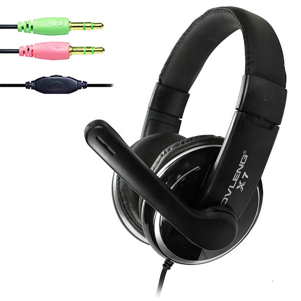 axGear 3.5mm Stereo HiFi Gaming Headset with Microphone - Noise Cancelling Over-Ear Headphones for PC, Computer, Laptop, Mobile Phone - Perfect for Gaming, Music, Online Classes & Work Calls