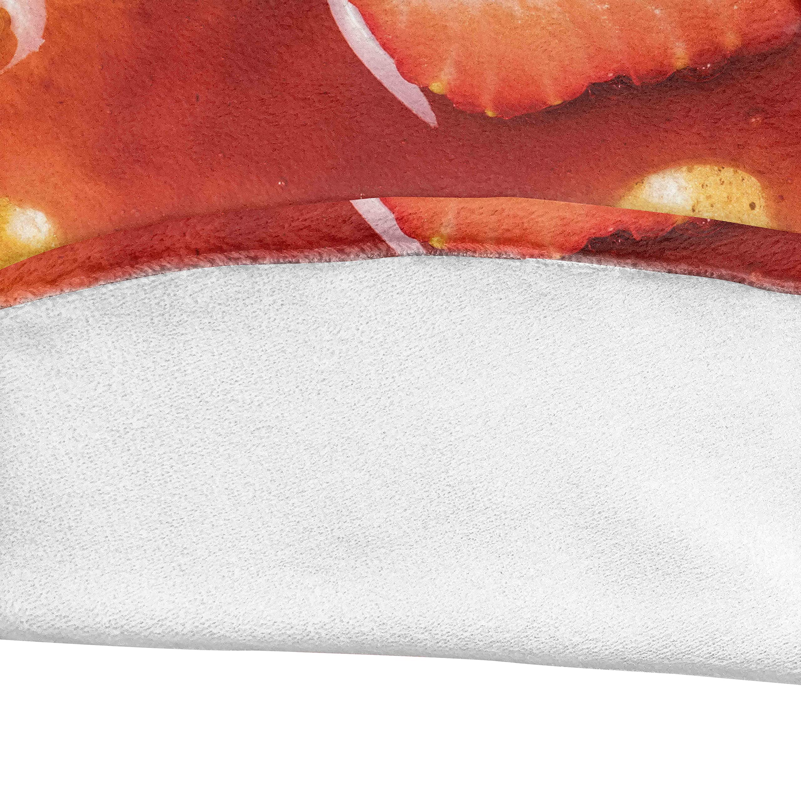 Ambesonne Round Pastry Blanket - Pancake with Maple Syrup & Banana Strawberry Design | Lightweight Summer Breakfast Throw Blanket | 60-Inch Round Bed Cover Gift for Husband | Ruby Apricot Burgundy | Perfect for Cozy Mornings, Picnics & Gift Giving