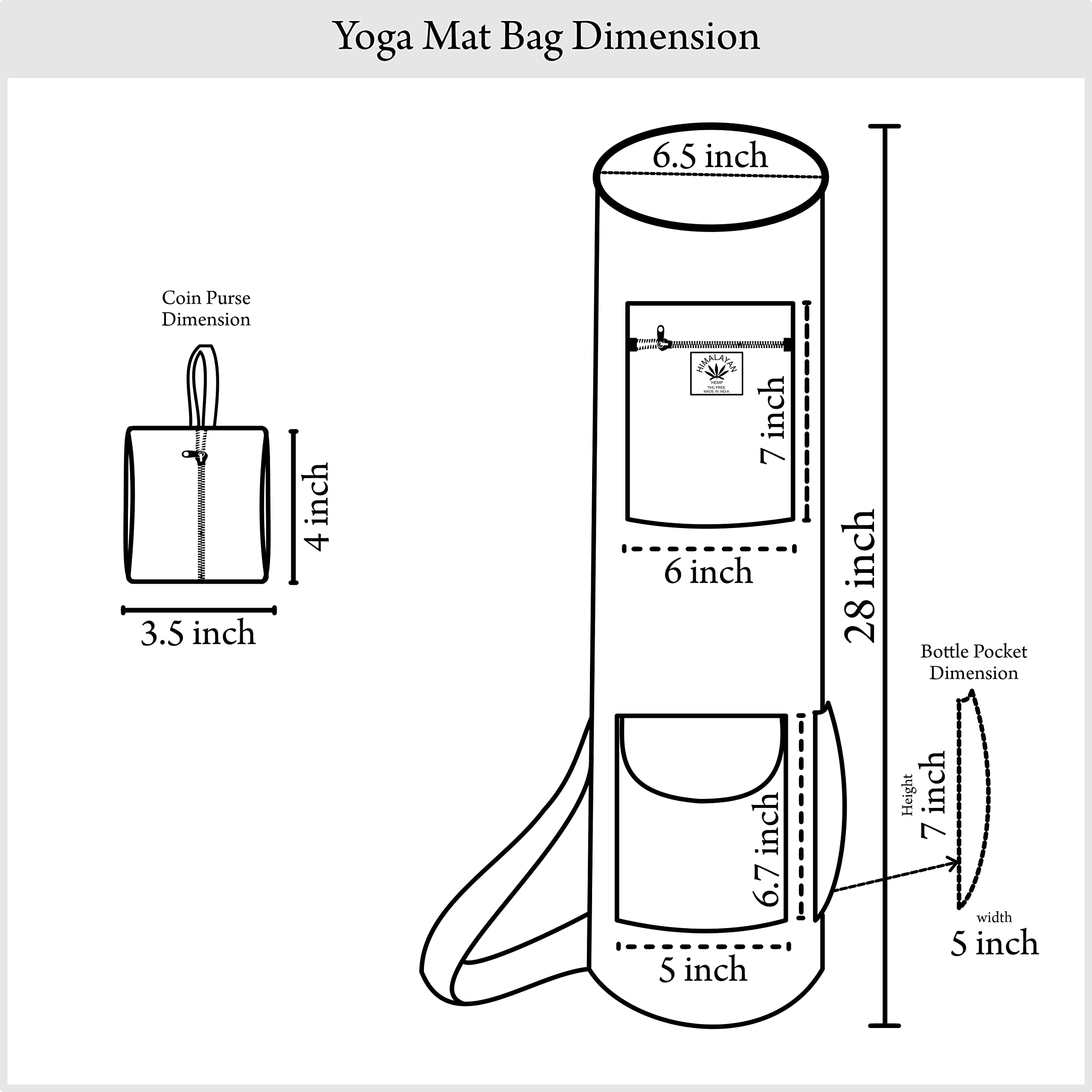 Eco-Friendly Hemp Yoga Mat Bag with Full-Zip Closure - Fits Up to 26 Inch Mats - Perfect for Yoga, Pilates & Gym Workouts - Sustainable Yoga Mat Carrier for Active Lifestyles