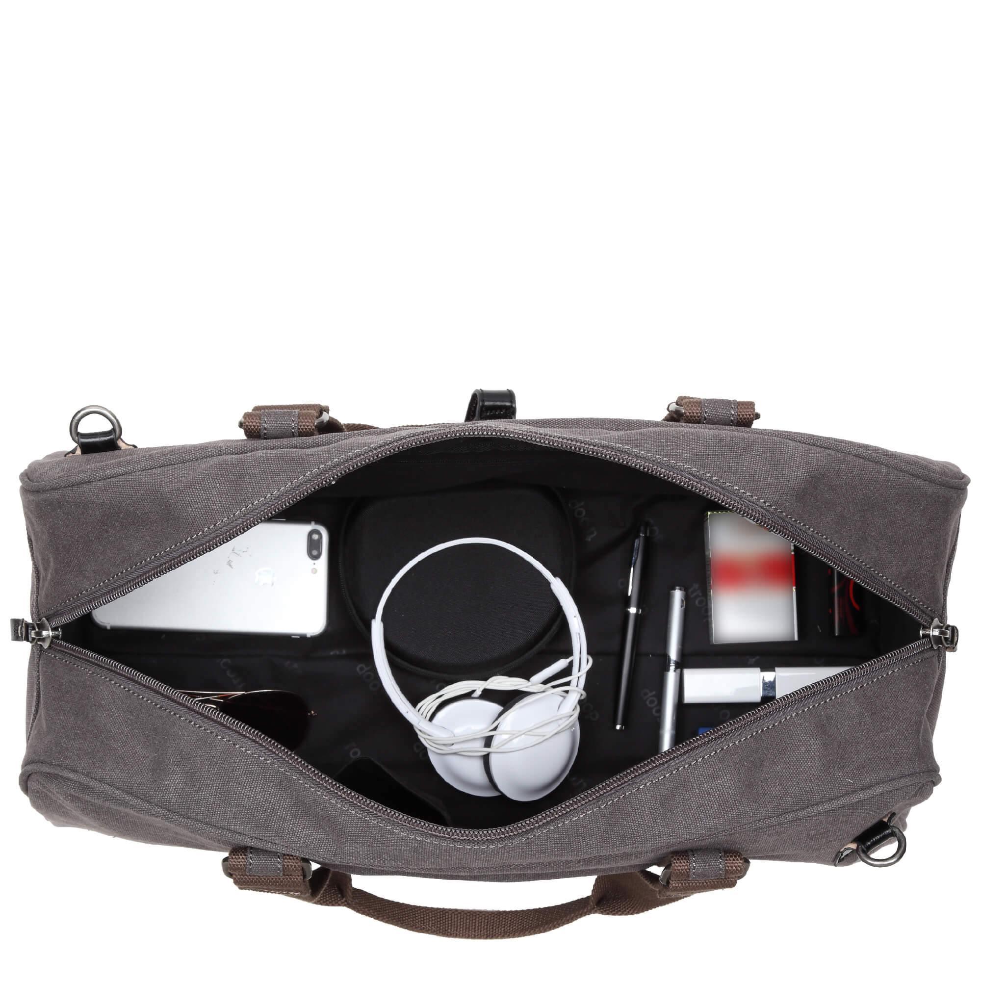 TRP0389 Troop London Classic Canvas Travel Duffel Bag - Large Water-Resistant Holdall for Gym, Weekend Trips & Air Travel | Durable Carry-On Luggage for Men & Women