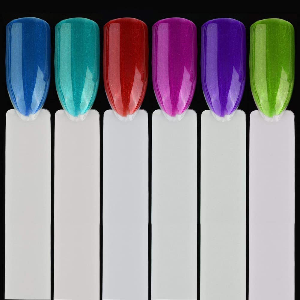 AKOAK 50 Pieces Fake Nail Art Tips Display - Natural Color Fan Nail Display for Salon & DIY, Nail Polish Display Stand for Manicure Practice, Home Nail Art Supplies for Beginners & Professionals