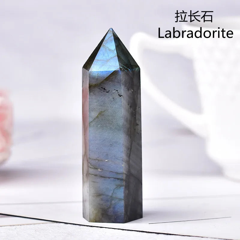 Natural Green Moss Agate Crystal Point - 60-70mm Transparent Quartz Stone for Home Decor, Feng Shui, Jewelry Making & Healing Meditation (1PC)