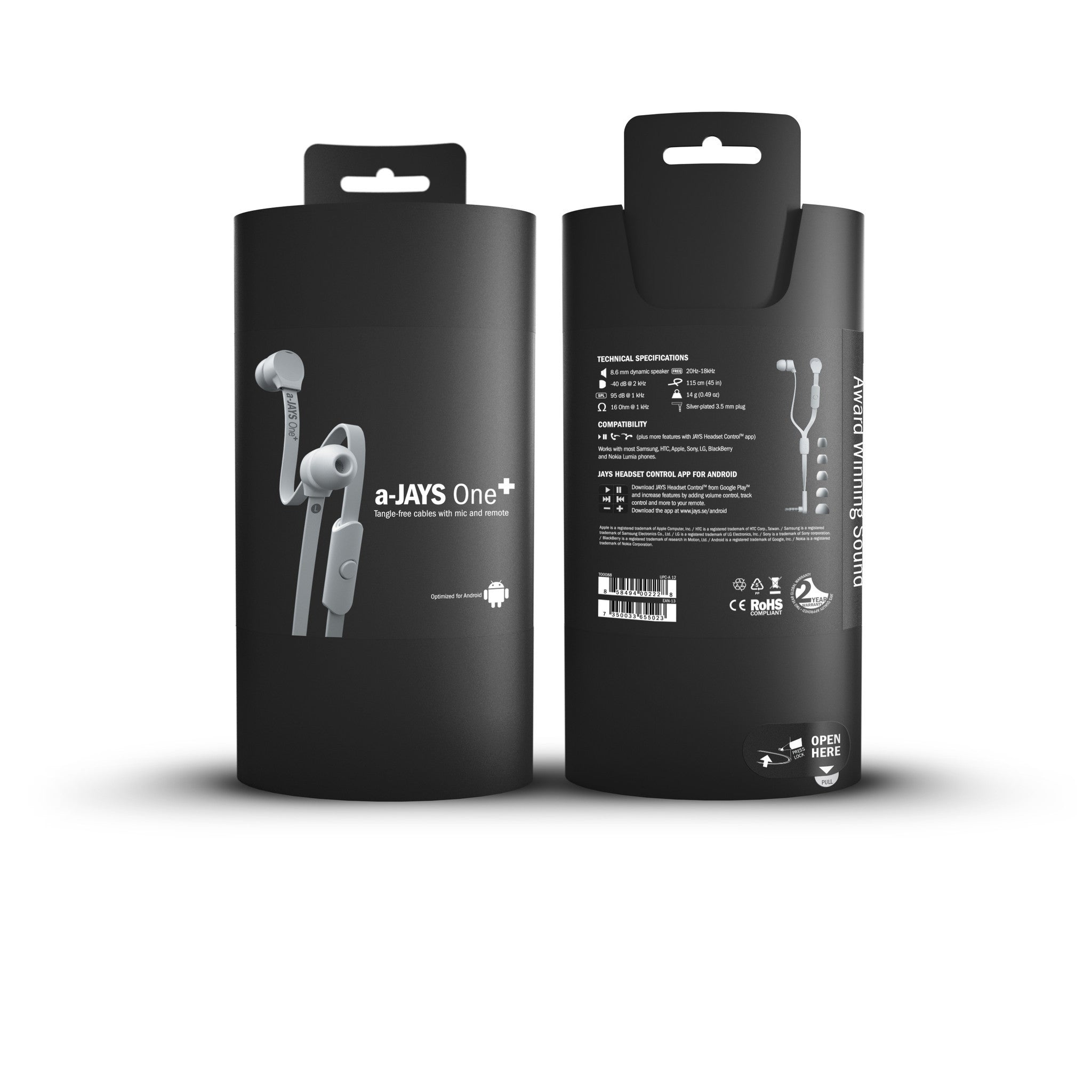 JAYS One+ Wireless Earbuds - Bluetooth 5.0 Earphones with Noise Cancellation, 24H Battery Life for Running, Workout & Travel