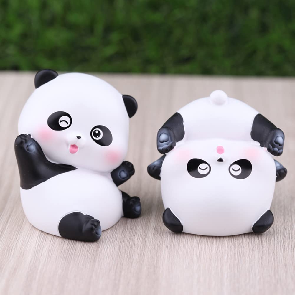 Cute Panda Car Dashboard Ornament - Resin Animal Figure for DIY Decoration, Cake Topper, and Home Accessories | Perfect for Car Interior, Birthday Cakes, and Gift Giving