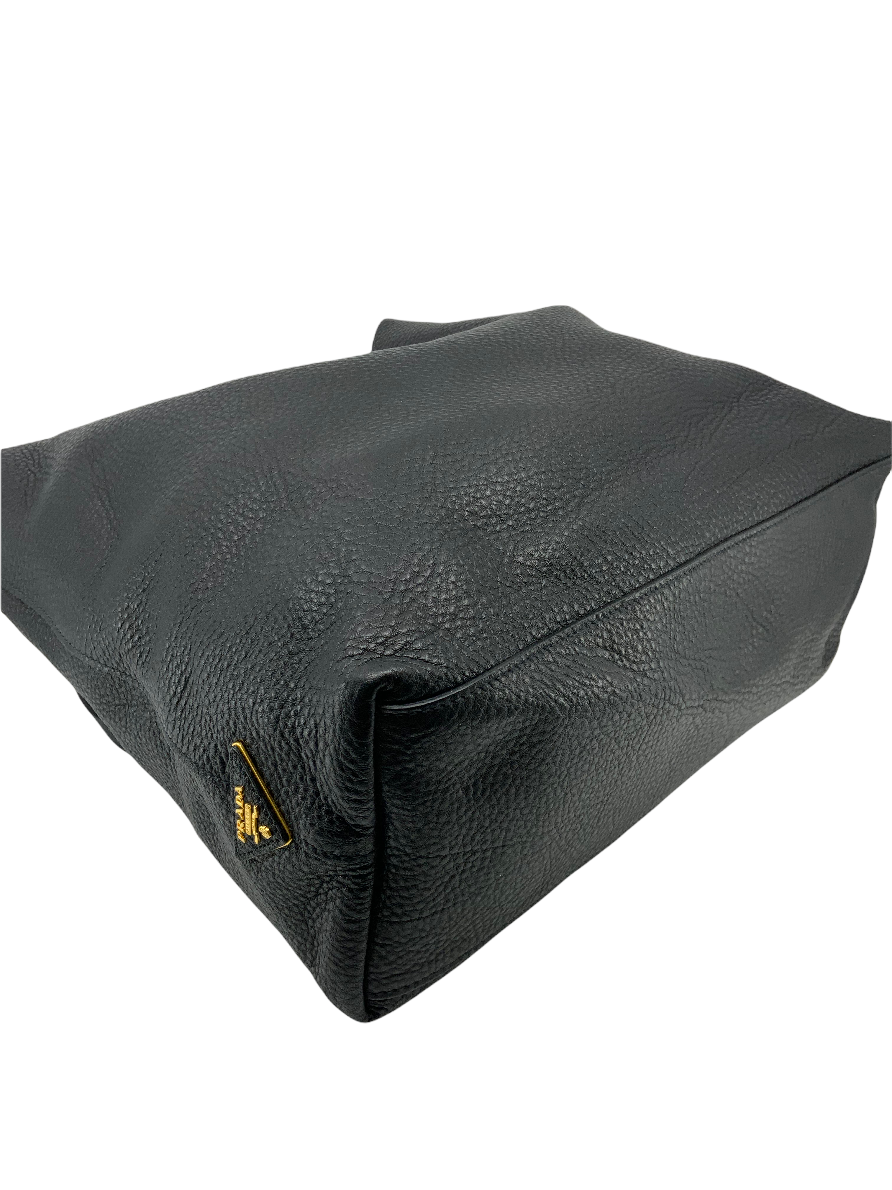 Prada Vitello Daino Large Open Tote Bag - Genuine Leather Luxury Handbag for Women, Perfect for Work, Travel & Everyday Use