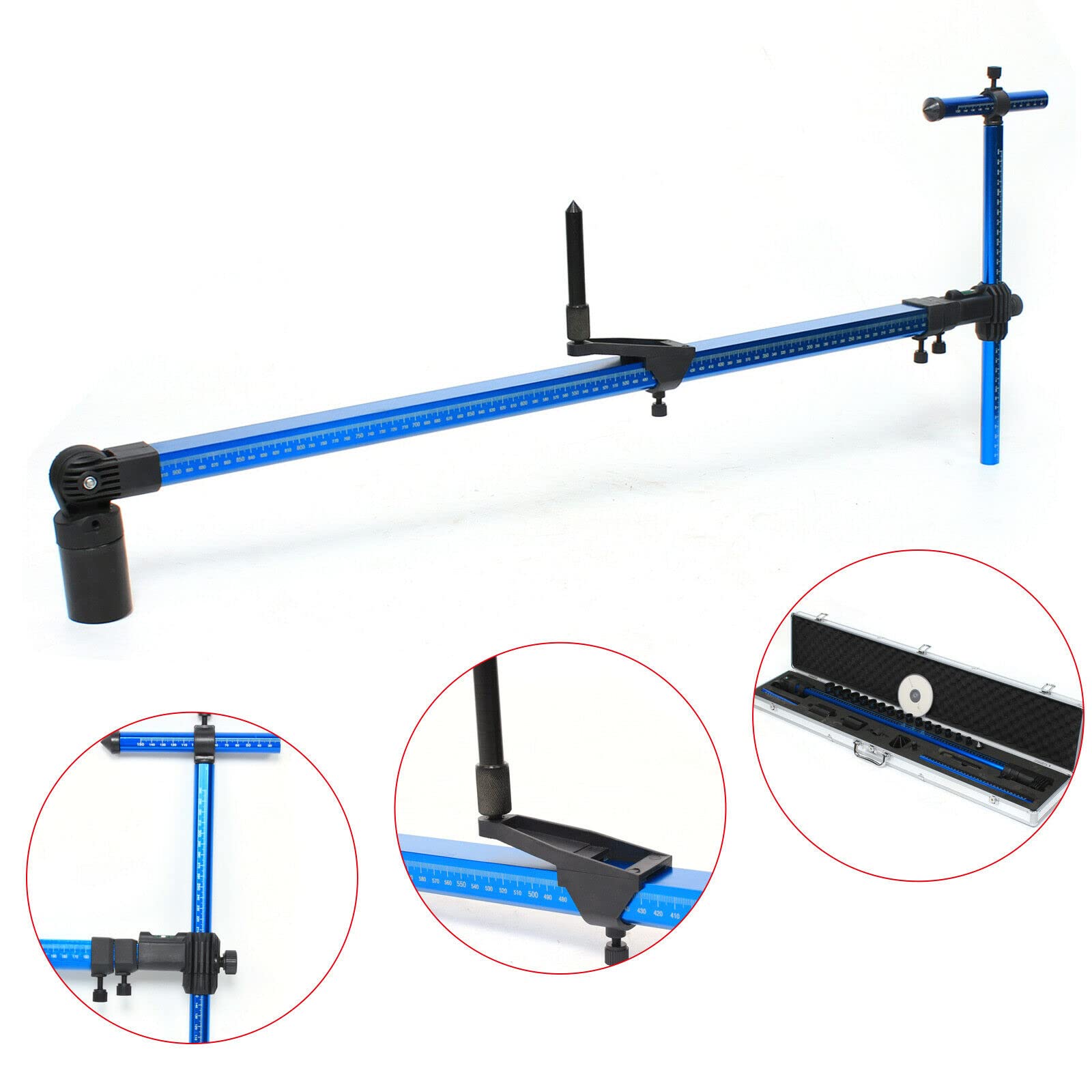 High Precision 2D Measuring System - Universal Auto Body Frame Machine Tram Gauge | Retractable Aluminum Measuring Tool for Construction & Machinery Repair | Perfect for Vehicle Frame Alignment & Structural Measurement