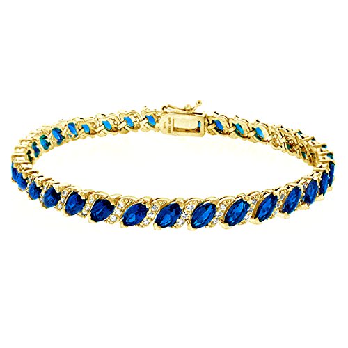 Created Blue Sapphire - Gold Flashed