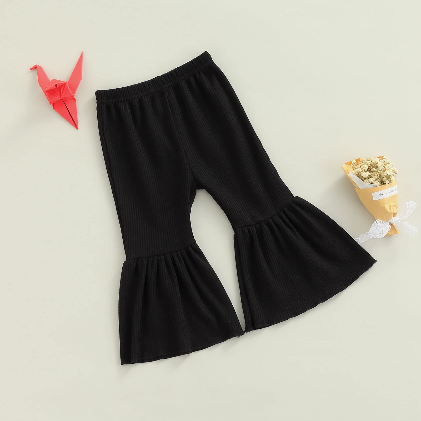 Toddler Bell Bottom Pants for Baby Girls - Soft Ruffle Leggings & Flare Trousers - Perfect for Playtime, Parties, and Everyday Outfits