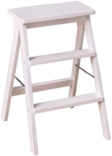 KAZUP 3-Step Wooden Folding Step Stool for Home, Kitchen, and Indoor Use - Solid Wood Foldable Ladder Stool for Kids & Adults - Perfect for Reaching High Shelves, Cabinets, and Storage
