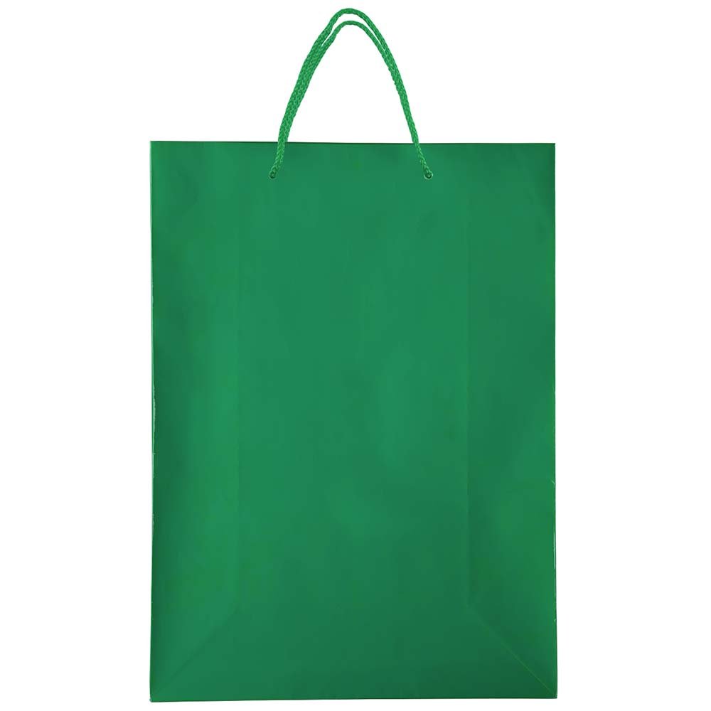JAM PAPER Large Green Glossy Gift Bags with Rope Handles - Party & Wedding Favors