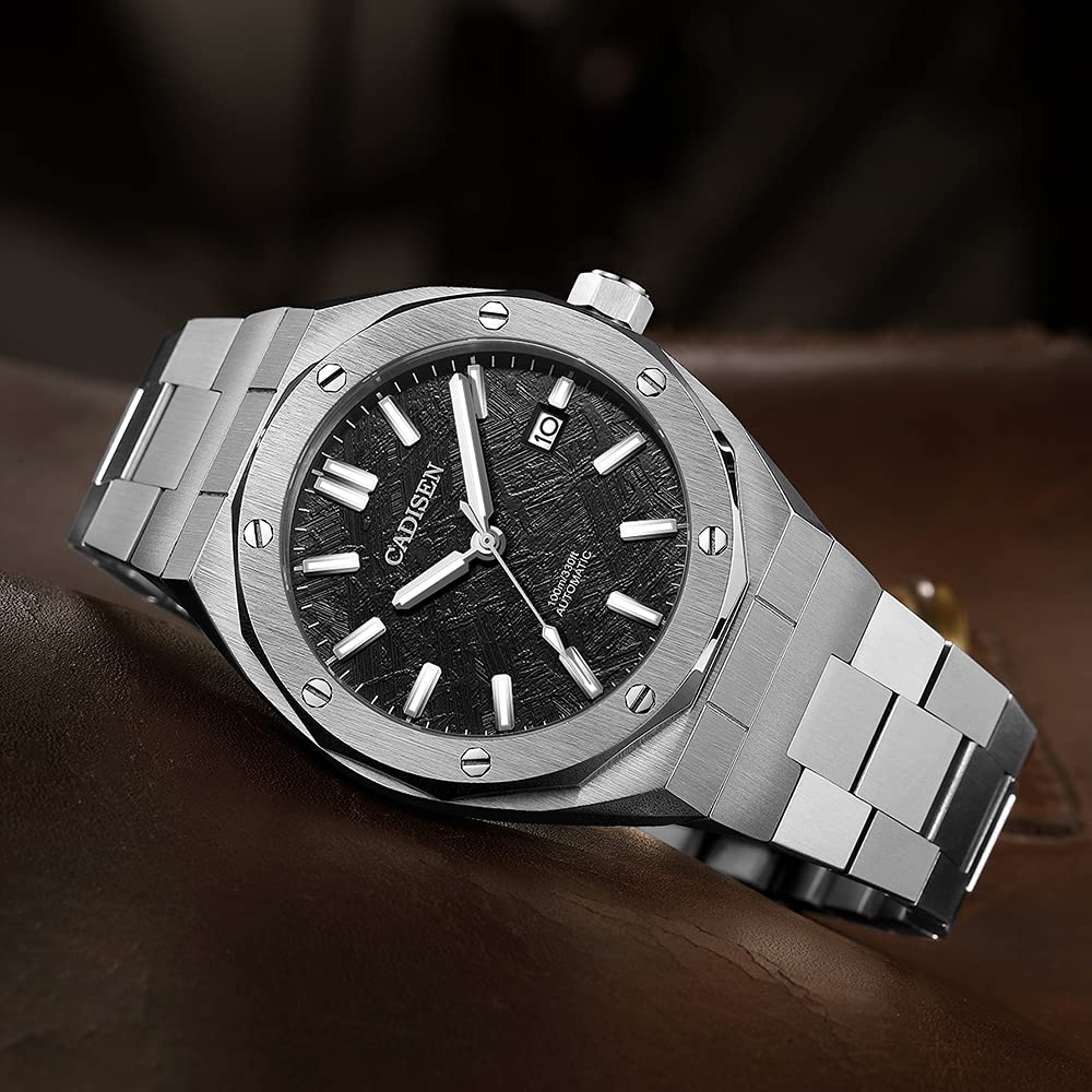 CADISEN Men's Automatic Watch with NH35 Movement - Waterproof Sapphire Crystal Glass - Casual & Business Dress Watch for Men - Perfect for Office, Formal Events & Everyday Wear