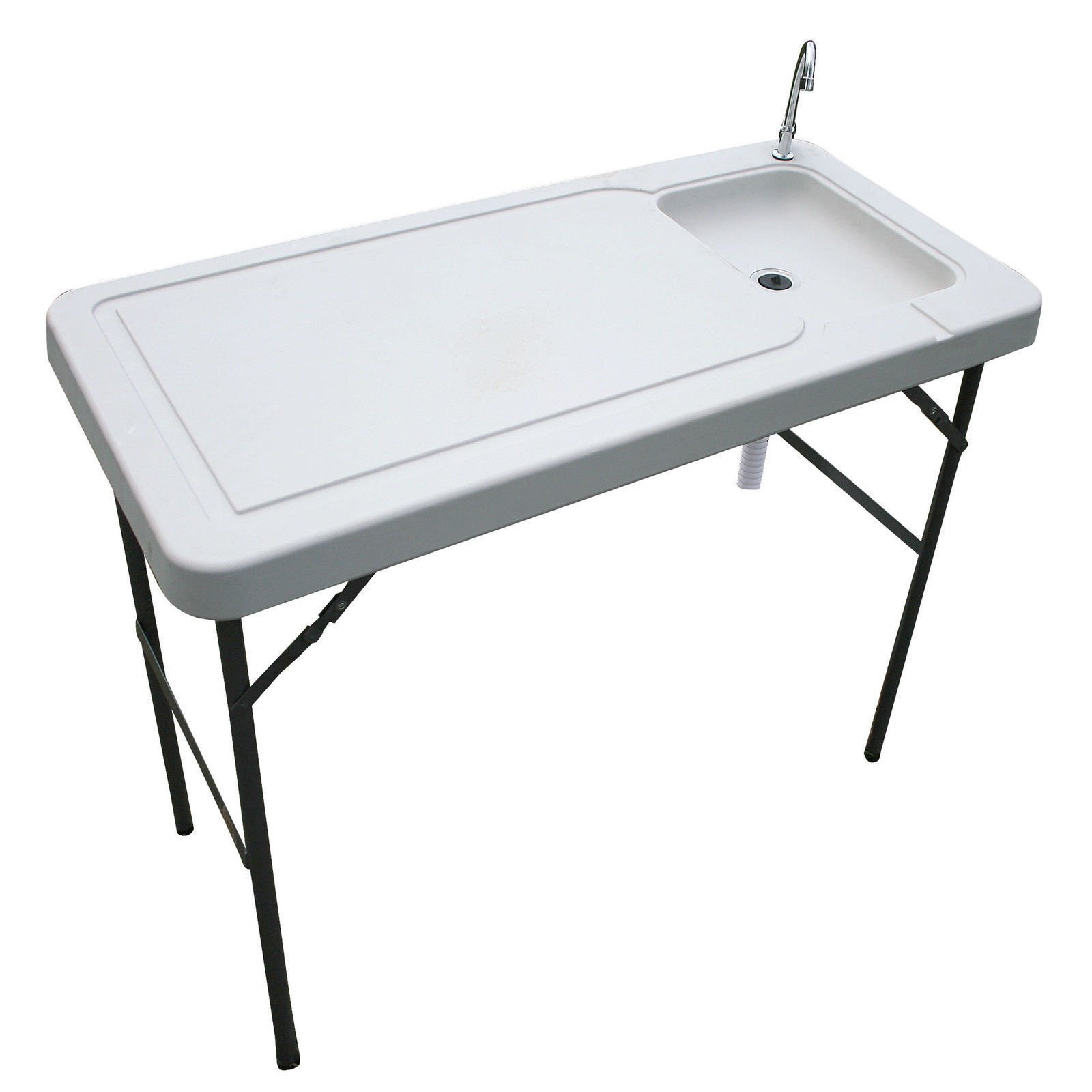 EyesonMe Portable Folding Fish Cleaning Table with Sink Faucet - Durable Outdoor Camping & Garden Furniture for Fishing, BBQ, Picnic & Backyard Activities