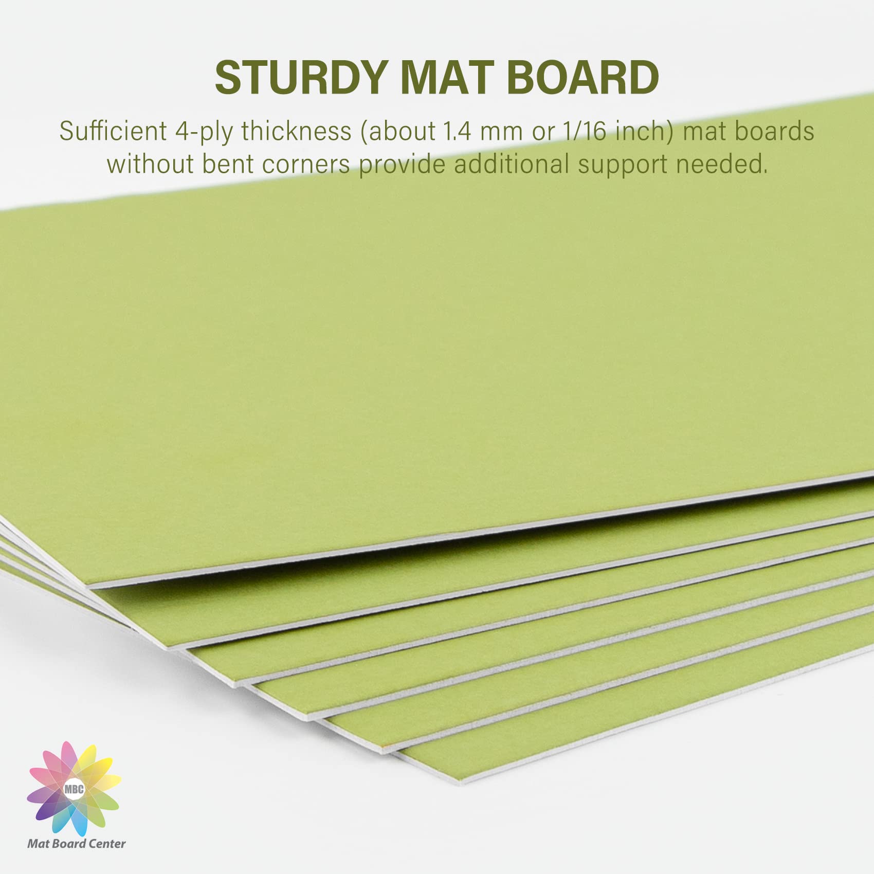 10 Pack 8x10 Uncut Photo Mat Boards - Olive Green Matte Backing Boards for Pictures, Prints, Frames & Artwork | Perfect for DIY Framing, Scrapbooking & Home Decor Projects