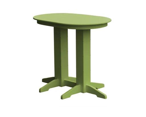 A & L Furniture Oval Bar Table with Free 2 Umbrella Holes - Perfect for Outdoor Patio, Poolside, and Backyard Entertaining