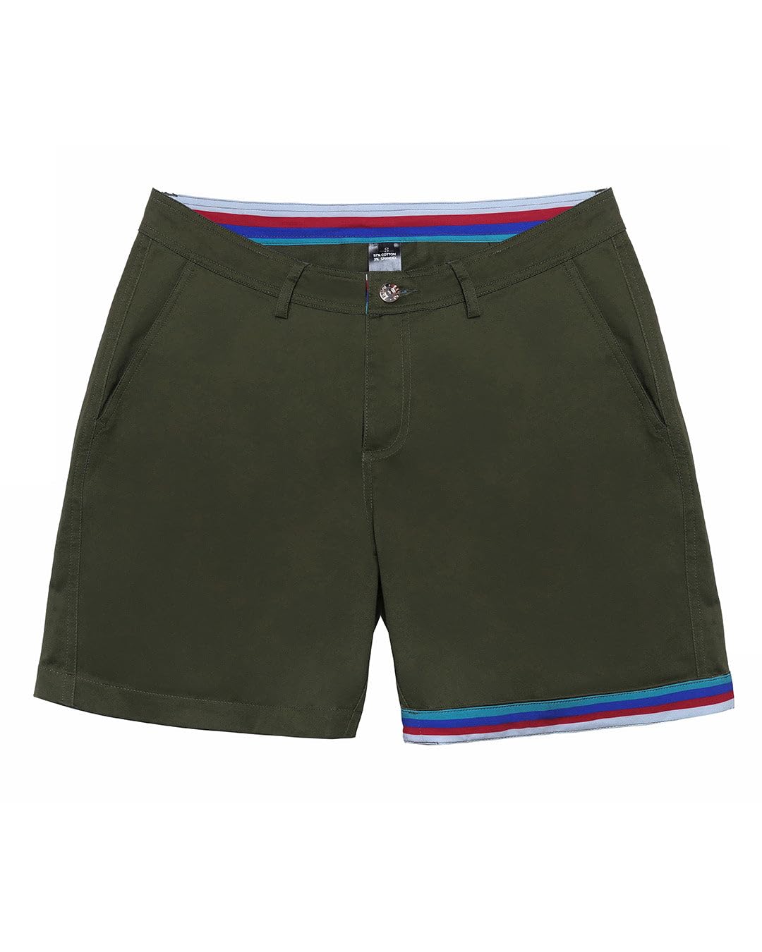 **Men's Stretchy Chino Shorts - Comfortable Cotton Casual Streetwear with Reversible Cuffs | Perfect for Summer, Gym, and Outdoor Activities**