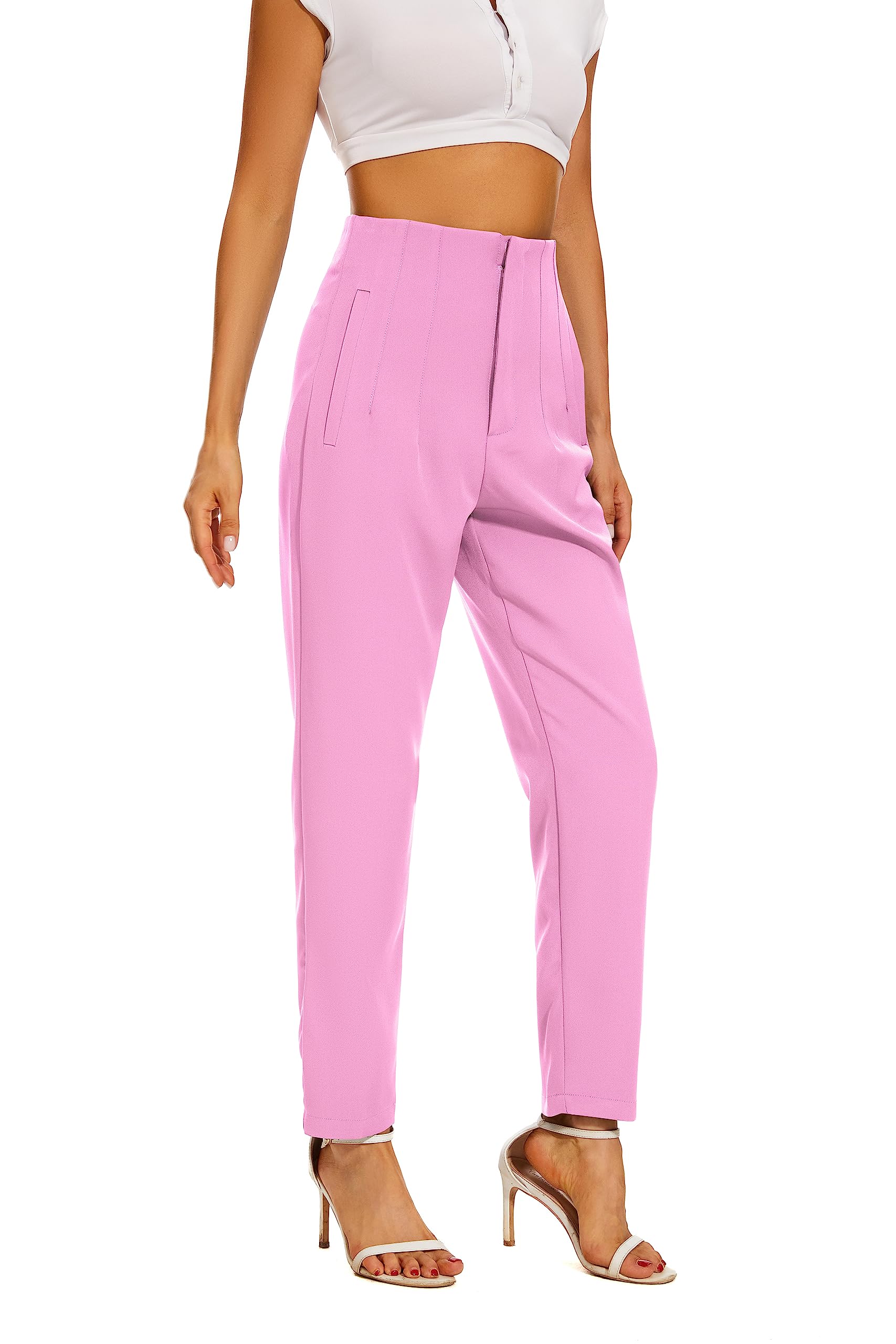 High Waist Dress Pants for Women - Professional Business Trousers with Pockets | Office Work Attire & Formal Occasions