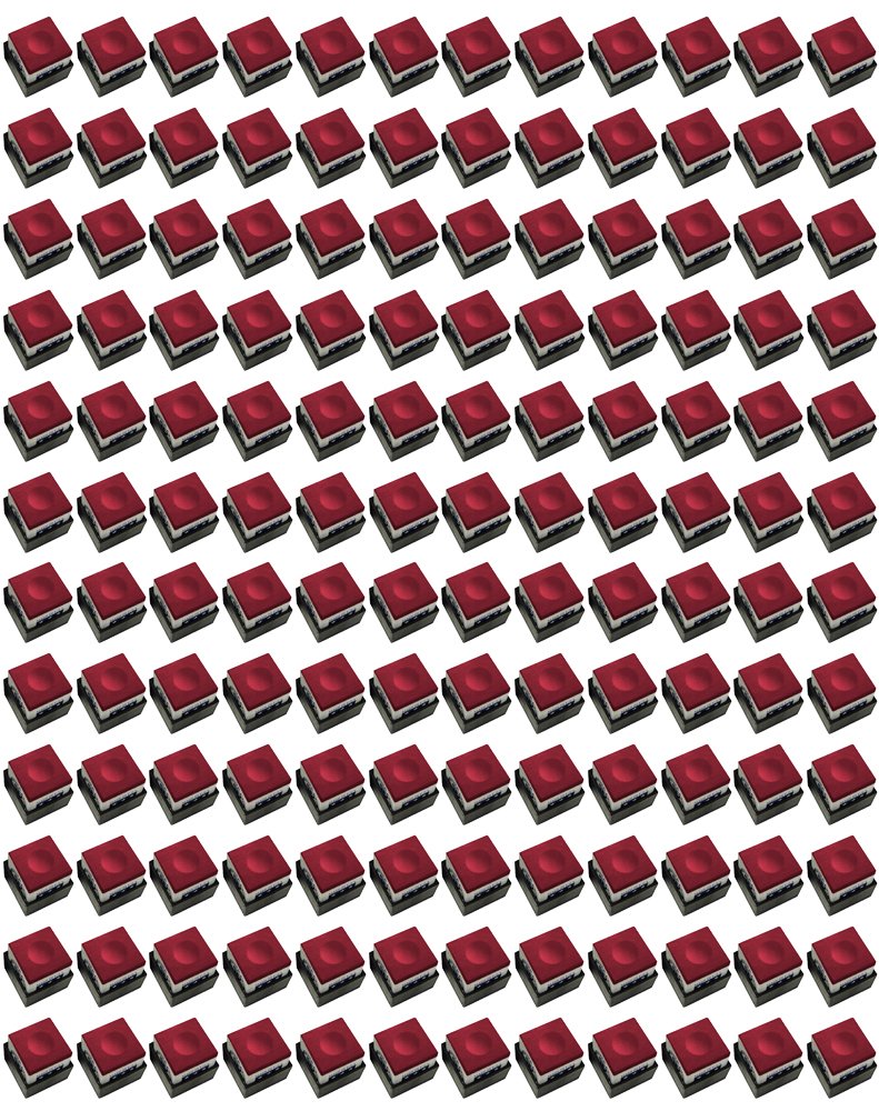 Premium Silver Cup Pool Cue Chalk - Burgundy Color - 12 Dozen (144 Pieces) - Perfect for Billiards, Snooker & Pool Players - Long-Lasting Grip for Professional & Home Game Use