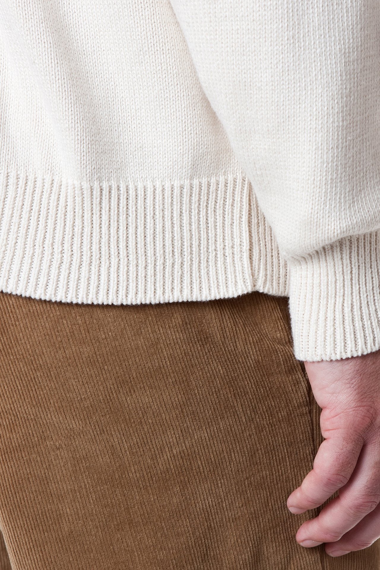 Yachtsman Crewneck Sweater for Men - Premium Cotton Knit Pullover in Cream - Perfect for Sailing, Casual Wear & Outdoor Activities
