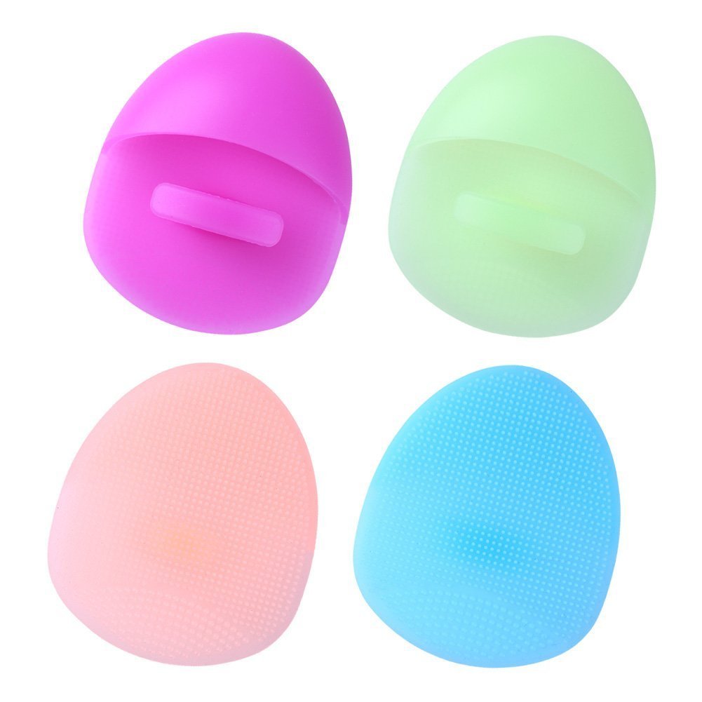 Okayji Silicone Cleansing Pads - Soft Exfoliating Face Scrubber Brush for Blackhead Removal, Gentle Massage & Deep Cleaning - Perfect for Skincare Routine, Baby Bath & Pet Grooming (Blue)