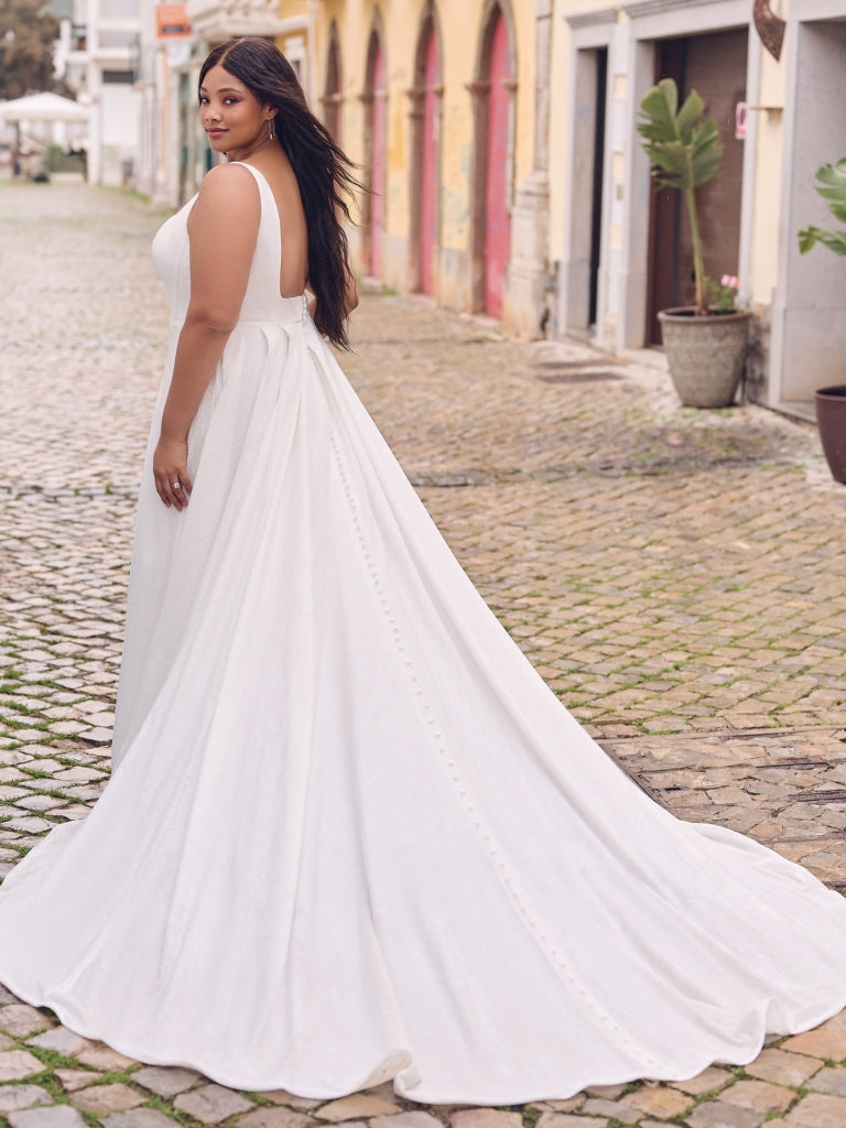 Nolan by Maggie Sottero | Elegant Lace Wedding Dress for Brides | Perfect for Church Ceremonies & Beach Weddings