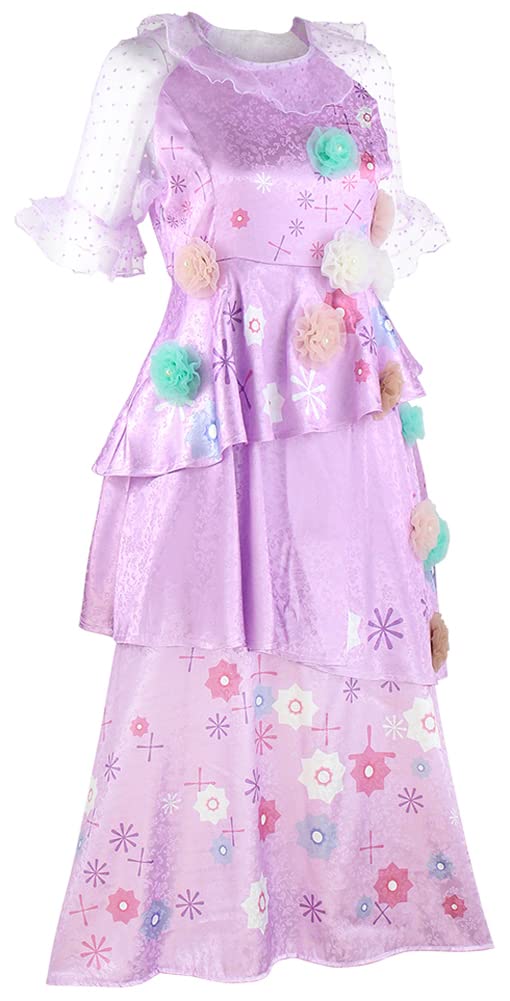 Unisex Bruno & Mirabel Cosplay Costume - Isabela Madrigal Dress for Adults & Kids | Disney Encanto Princess Outfit for Women & Girls | Perfect for Halloween, Cosplay & Theme Parties