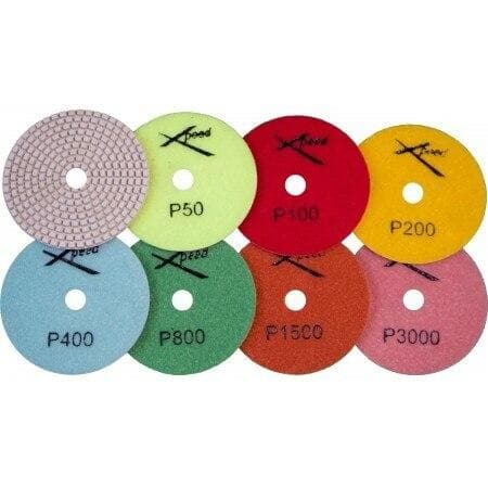 4 Premium Wet Polishing Pads for Granite, Marble, Concrete - Diamond Polishing Pads for Stone Countertops, Floors & Tile (Use with Angle Grinder or Polisher)