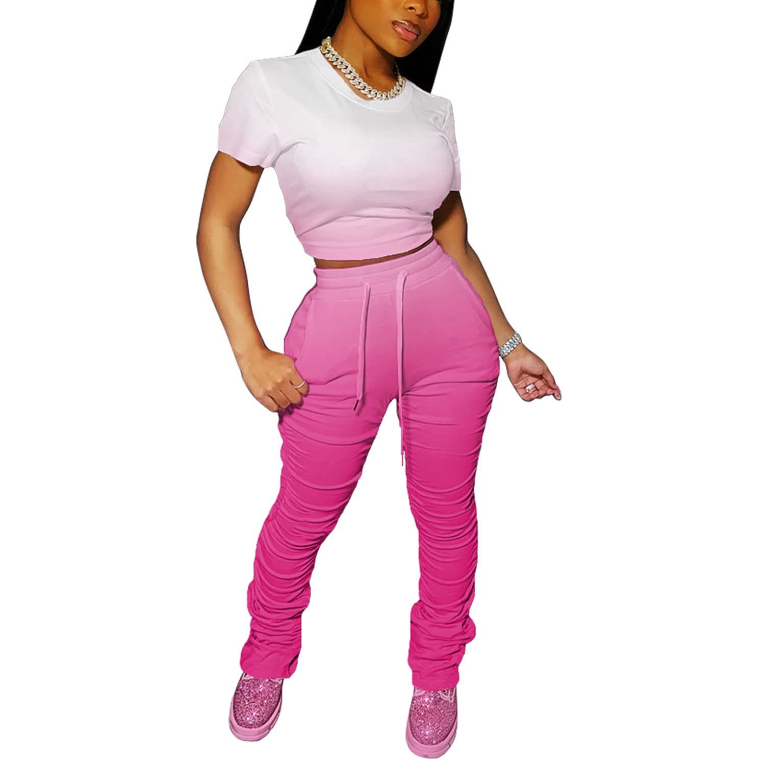 PINSV Women's 2 Piece Outfits - Summer Lounge Wear & Bodycon Workout Sets | Casual Wear, Yoga, Gym, Running, Travel & Street Fashion