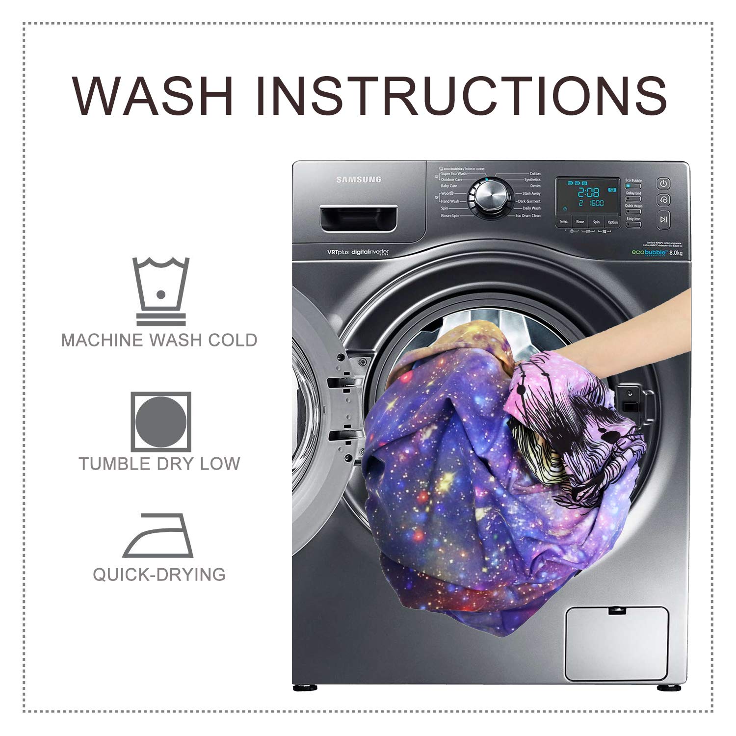 BlessLiving Galaxy Wolf Duvet Cover Set - 3 Piece Pink Blue Purple Nebula Space Wolf Bedding with Cosmic Wolf Dream Catcher Design (Full Size) for Teen & Adult Bedrooms, Dorm Room Decor, Space Themed Bedroom