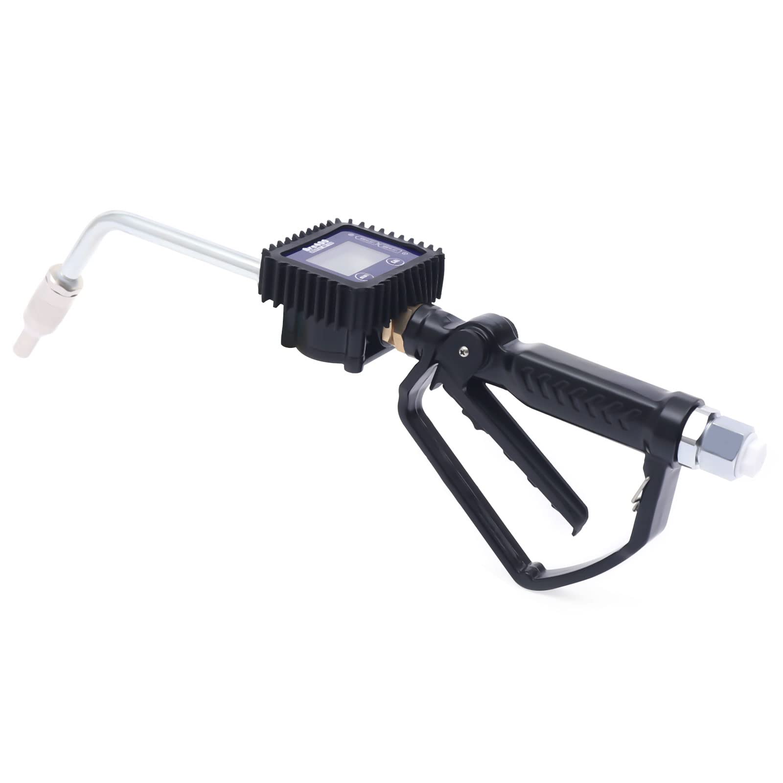 Heavy Duty Digital Oil Control Valve Meter Nozzle - Air Operated Fuel Oil Lubricant Transfer Pump with Flow Meter for Gas Stations, Workshops & Industrial Use (Blue)