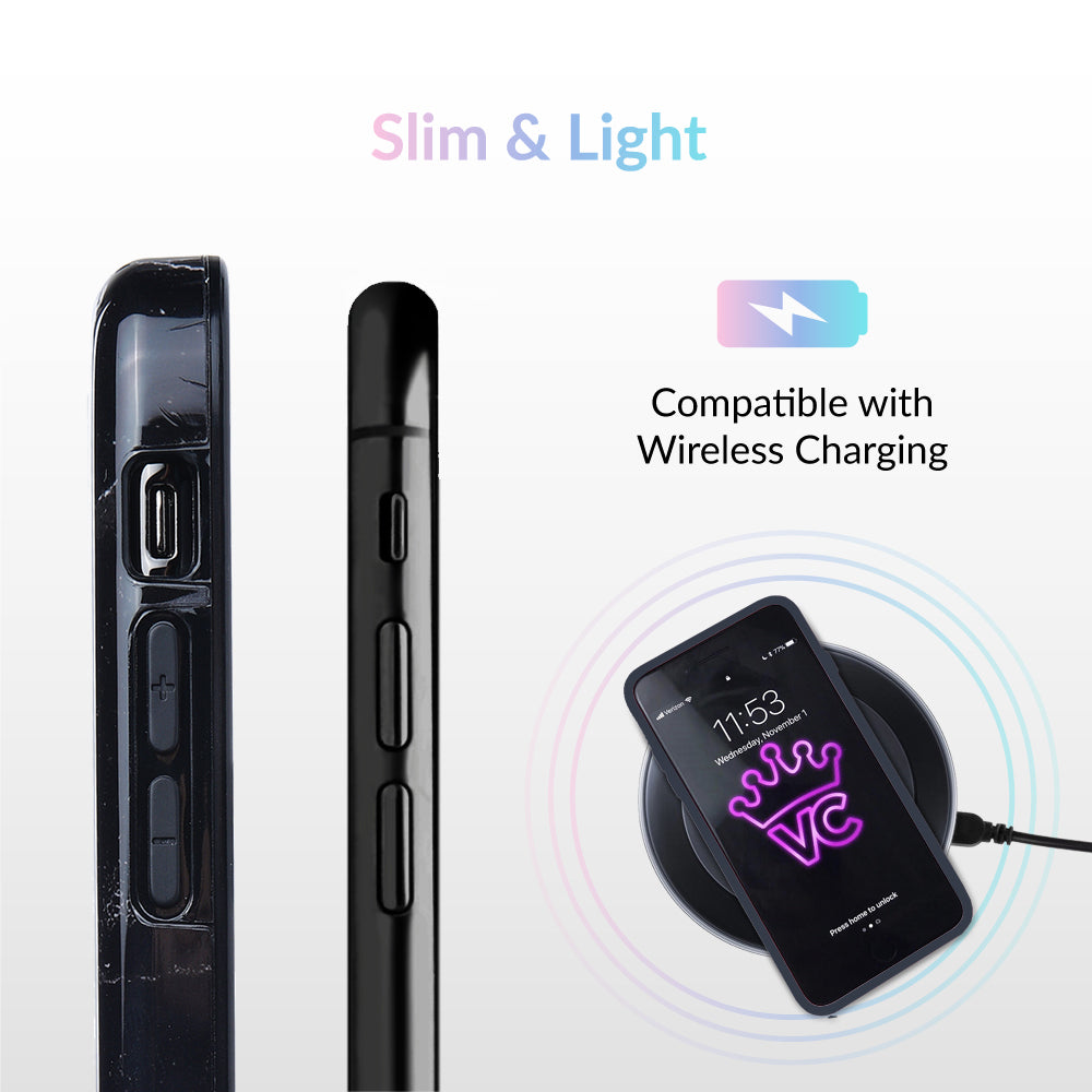 Premium Black Marble iPhone Case - Slim Protective Cover with Anti-Slip Grip | Perfect for Work, Travel & Everyday Use