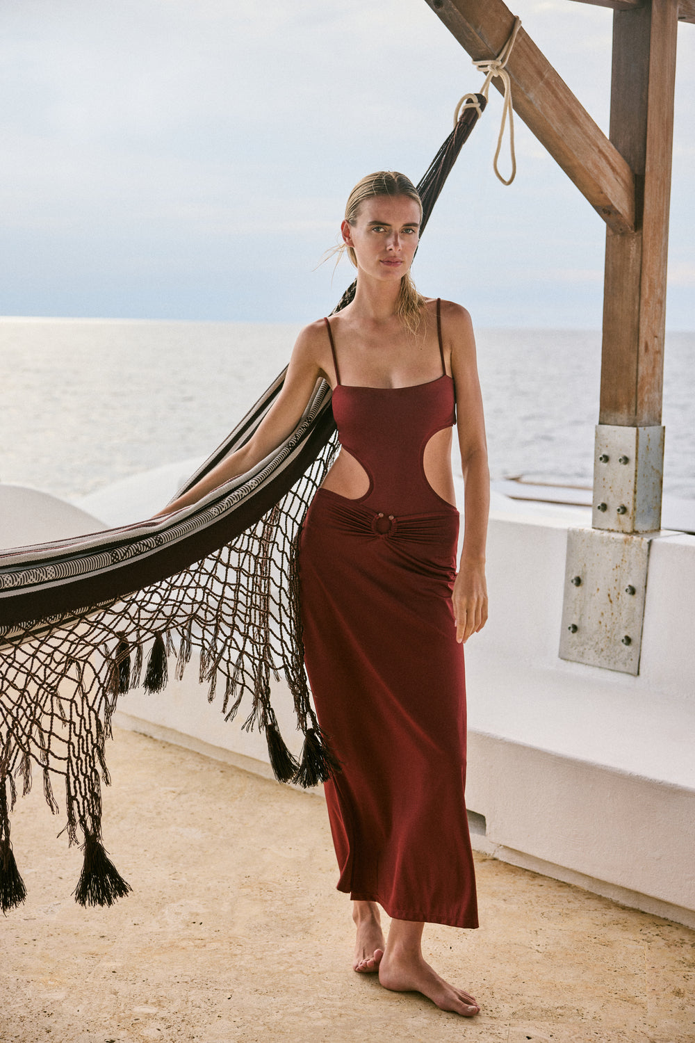 Elegant Wine Red Keel Skirt for Women - Flattering A-Line Midi Skirt with Side Slits - Perfect for Office, Date Night & Special Occasions