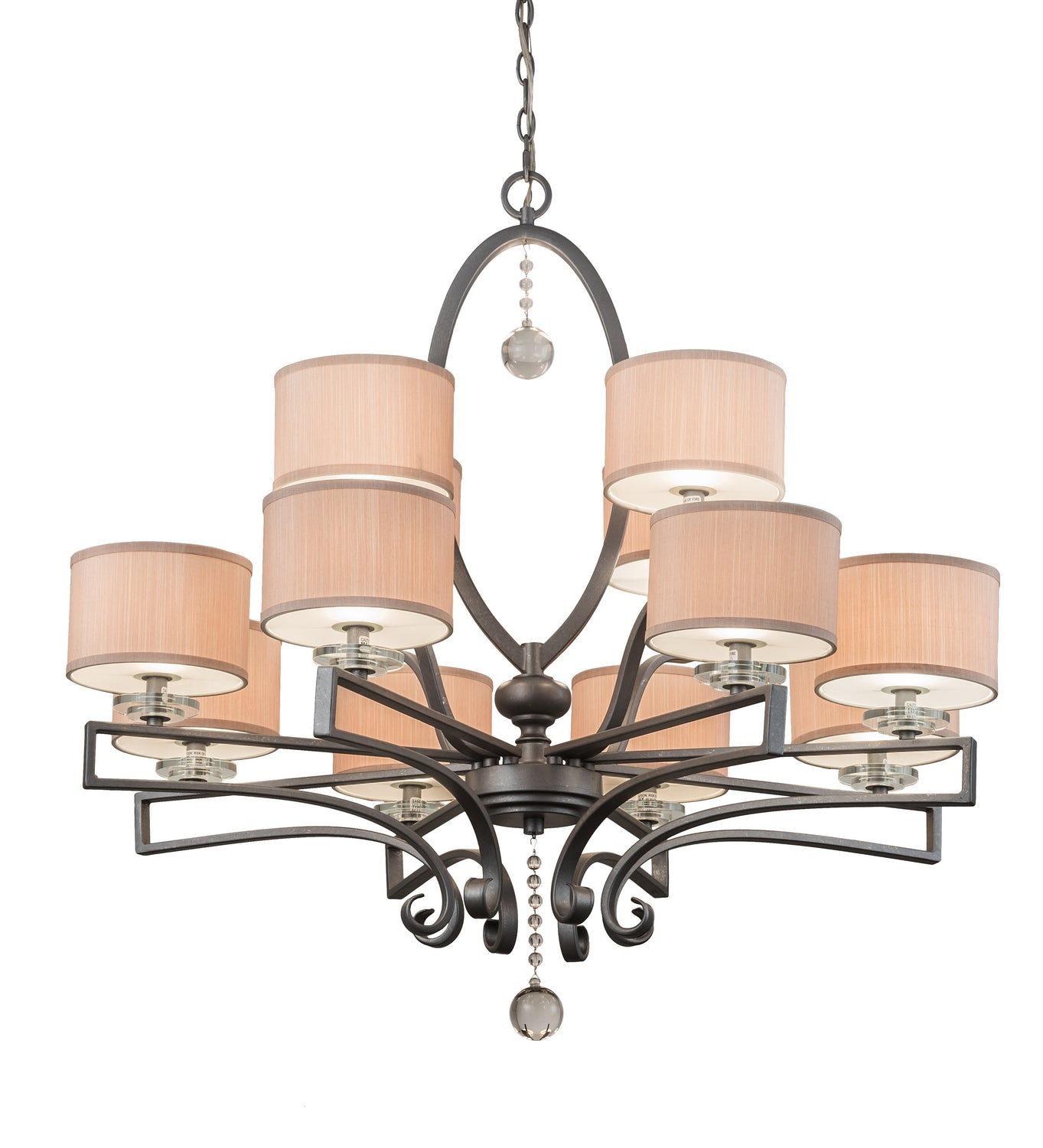 12-Light Crystal Chandelier for Dining Room - Modern Elegant Ceiling Light Fixture with LED Bulbs for Home Decor, Wedding, Restaurant & Hotel Lighting