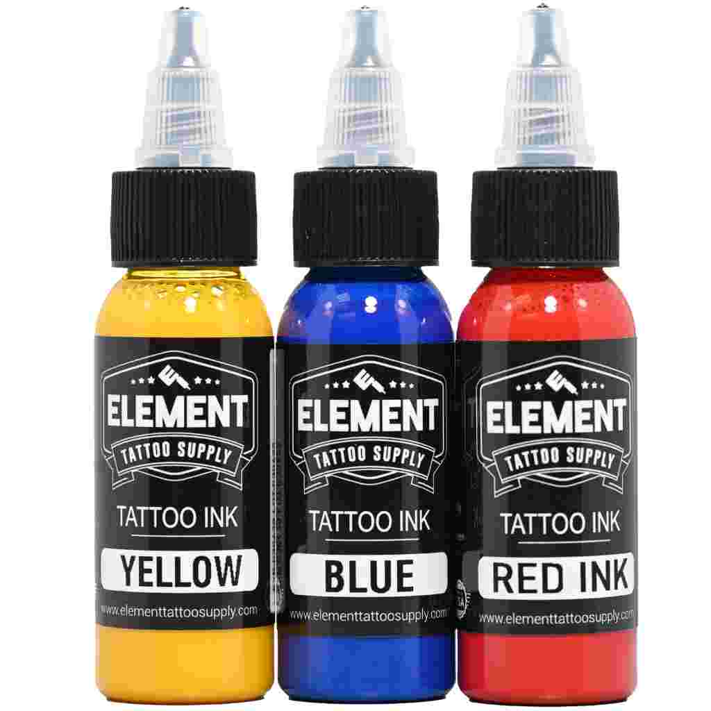 Premium 3-Color Ink Set (1oz Each) - Element Ink for Calligraphy, Tattoo & Art - Perfect for Artists, DIY Projects & Professional Use