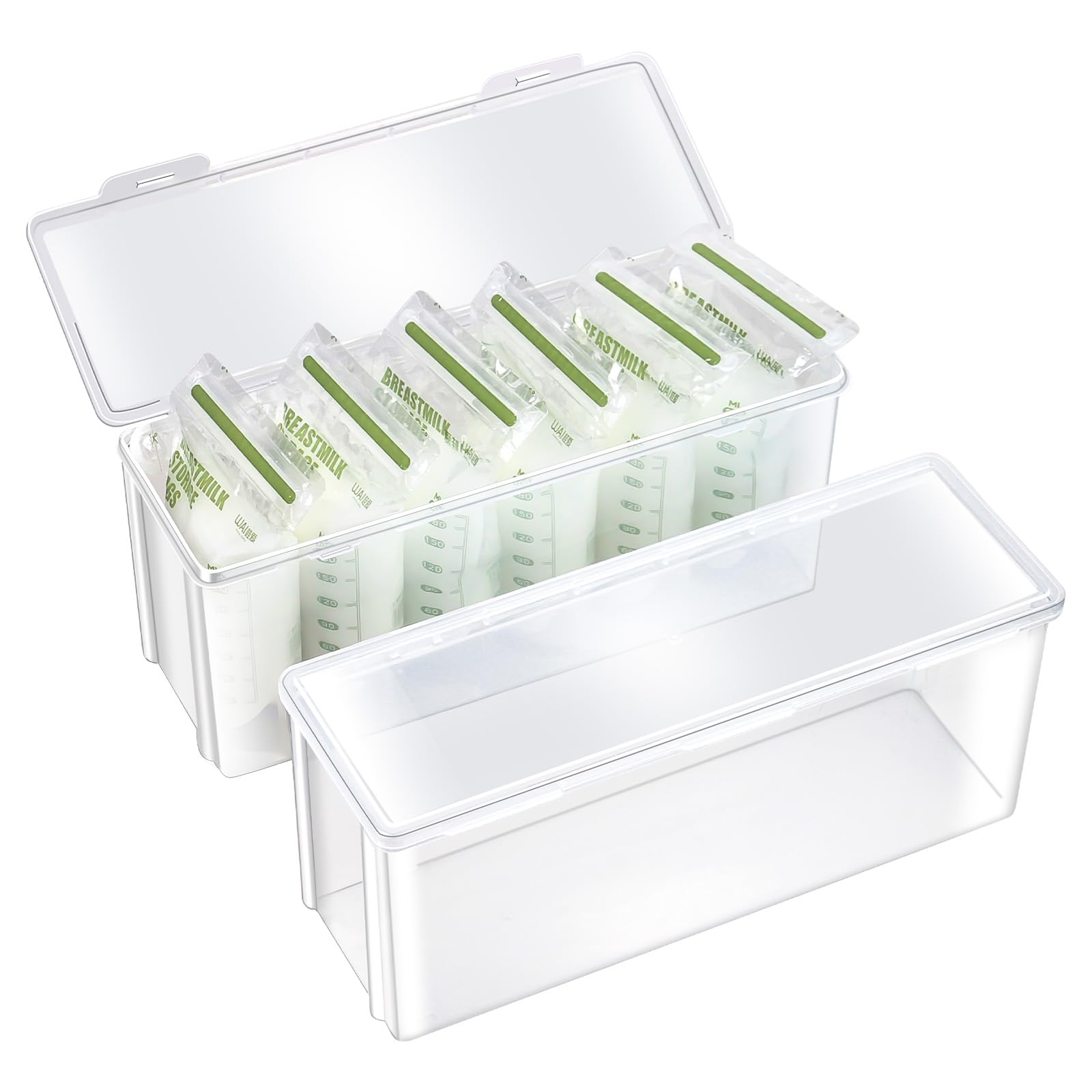 2-Pack Breastmilk Storage Bag Organizer Tower - Freezer Storage Rack for Bottles, Yogurt Bags & Containers | Perfect for Nursery, Kitchen & Breastfeeding Organization