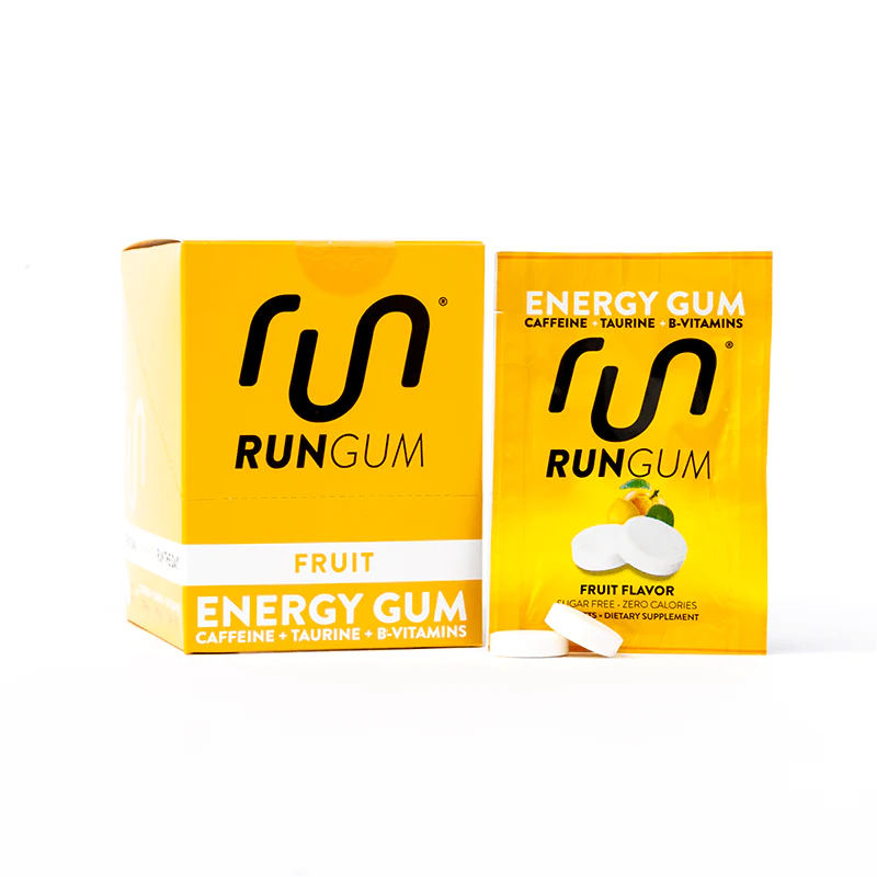 Run Gum Energy Gum Original - Caffeine Chewing Gum for Focus & Alertness (2 Pieces, Single Pack) - Perfect for Workouts, Studying & Long Drives