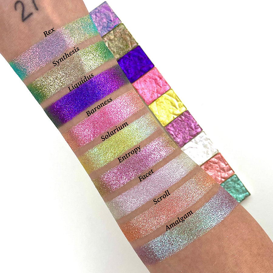 Baroness Glitter Vibrant Multichrome Eyeshadow Palette - Long Lasting Pigmented Makeup for Party, Halloween & Special Occasion Looks