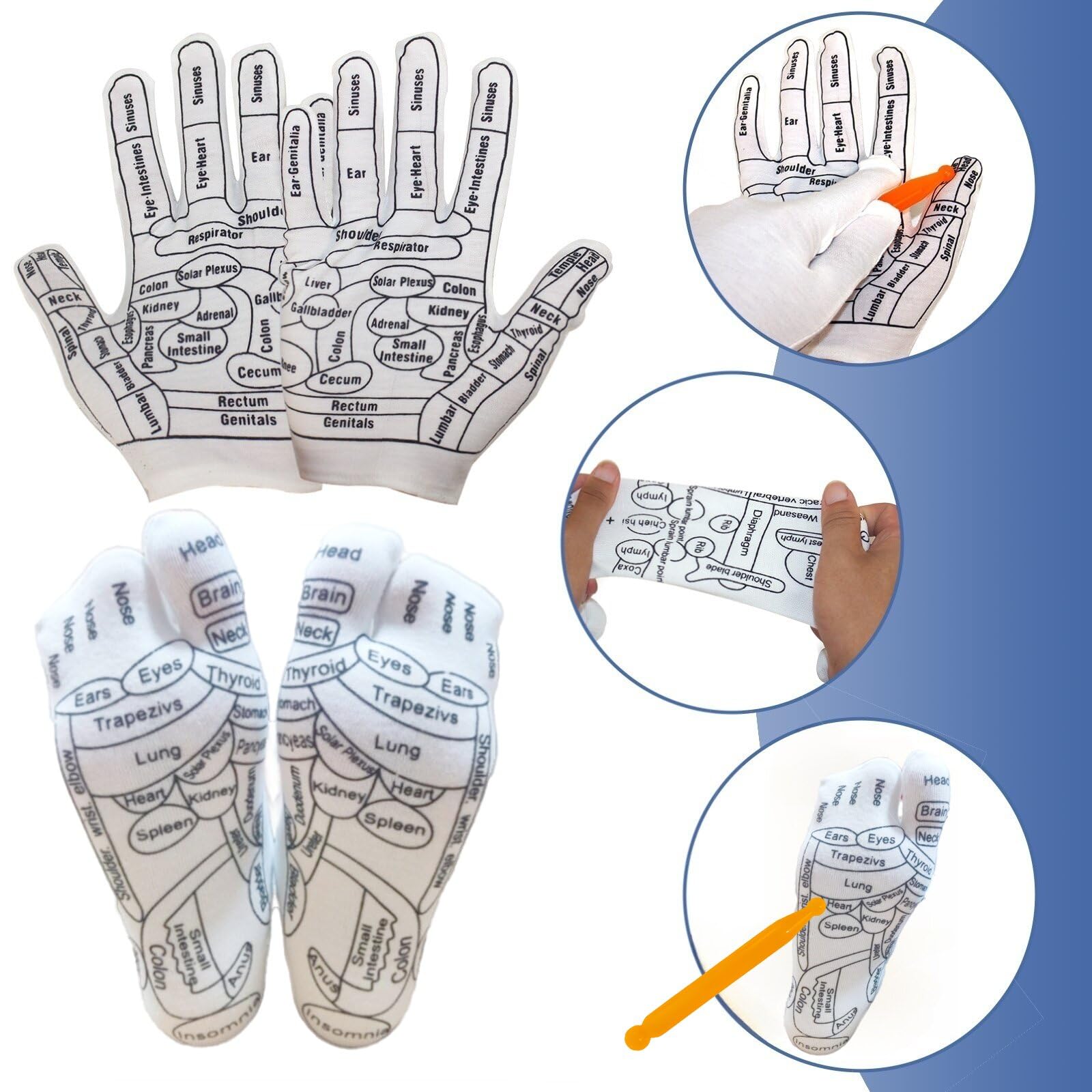 Reflexology Acupressure Socks with Massage Tools & Pen - Relieve Foot Pain, Improve Circulation - Perfect for Home Spa, Yoga, and Post-Workout Recovery