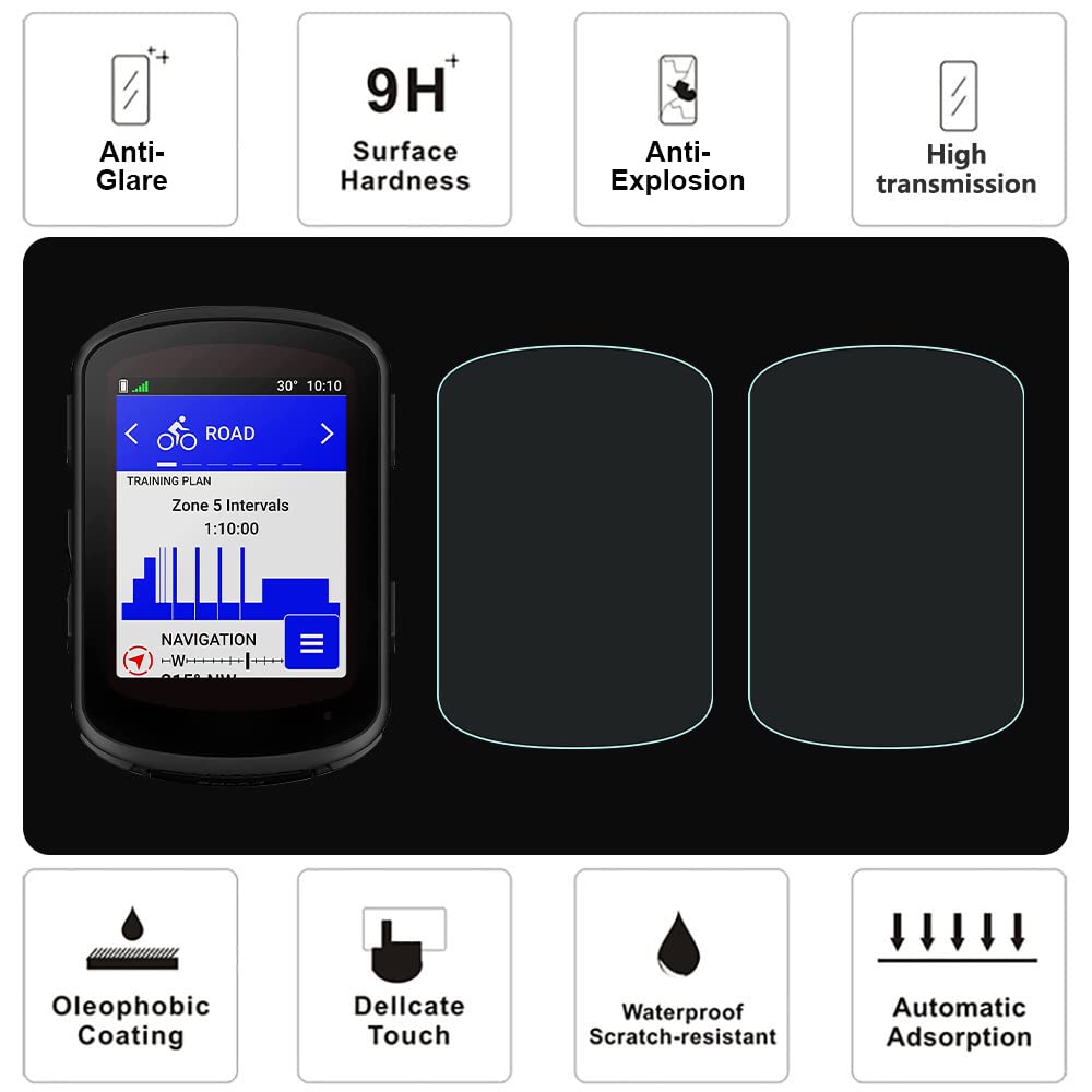 Garmin Edge 840/540 Screen Protector 2Pack, 9H Tempered Glass for Cycling GPS