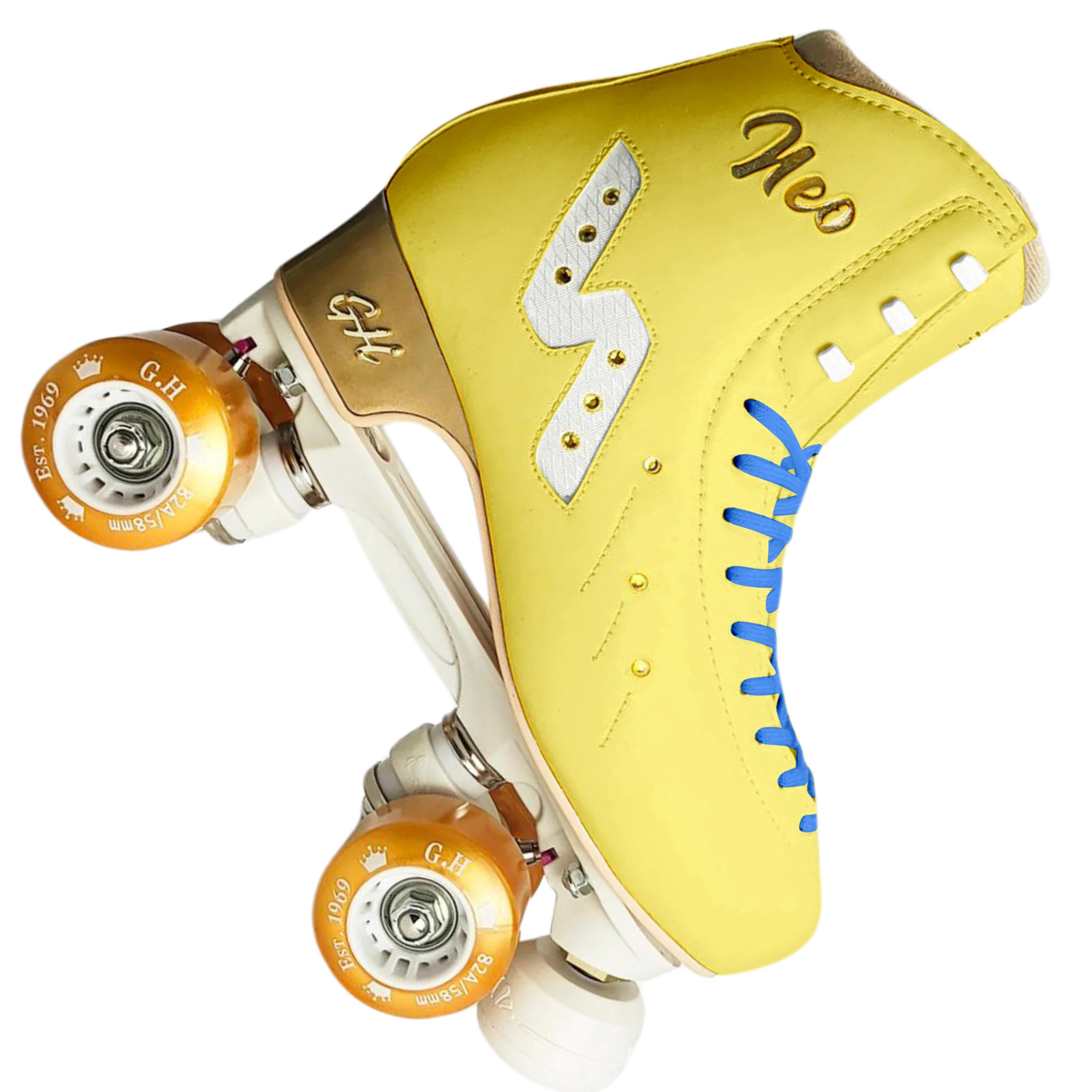 GH Neo Quad Roller Skates for Adults - Adjustable Outdoor & Indoor Rollerblades with Light-Up Wheels - Perfect for Fitness, Rink Skating, and Retro Roller Disco Parties