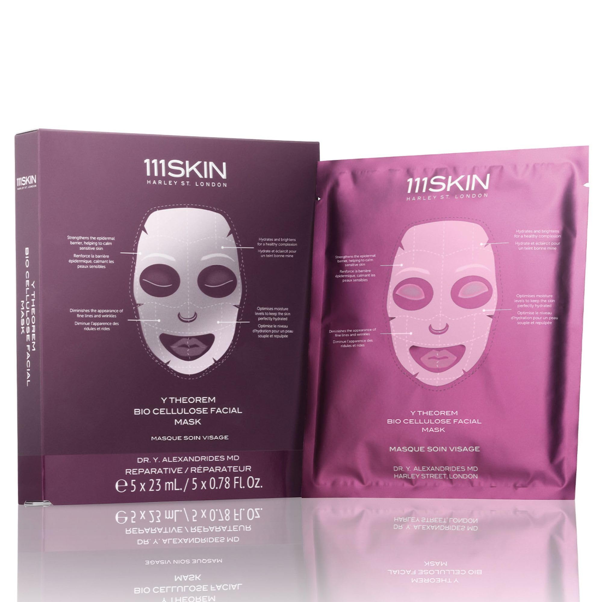 **111SKIN Y Theorem Bio Cellulose Facial Mask for All Skin Types – Hydrating Face Mask with NAC Y2, Ectoin & Centella Asiatica | Boosts Skin Elasticity & Hydration | Skincare Sheet Masks for Self Care & Spa Days (5 Pack, 0.78 fl oz Each)**