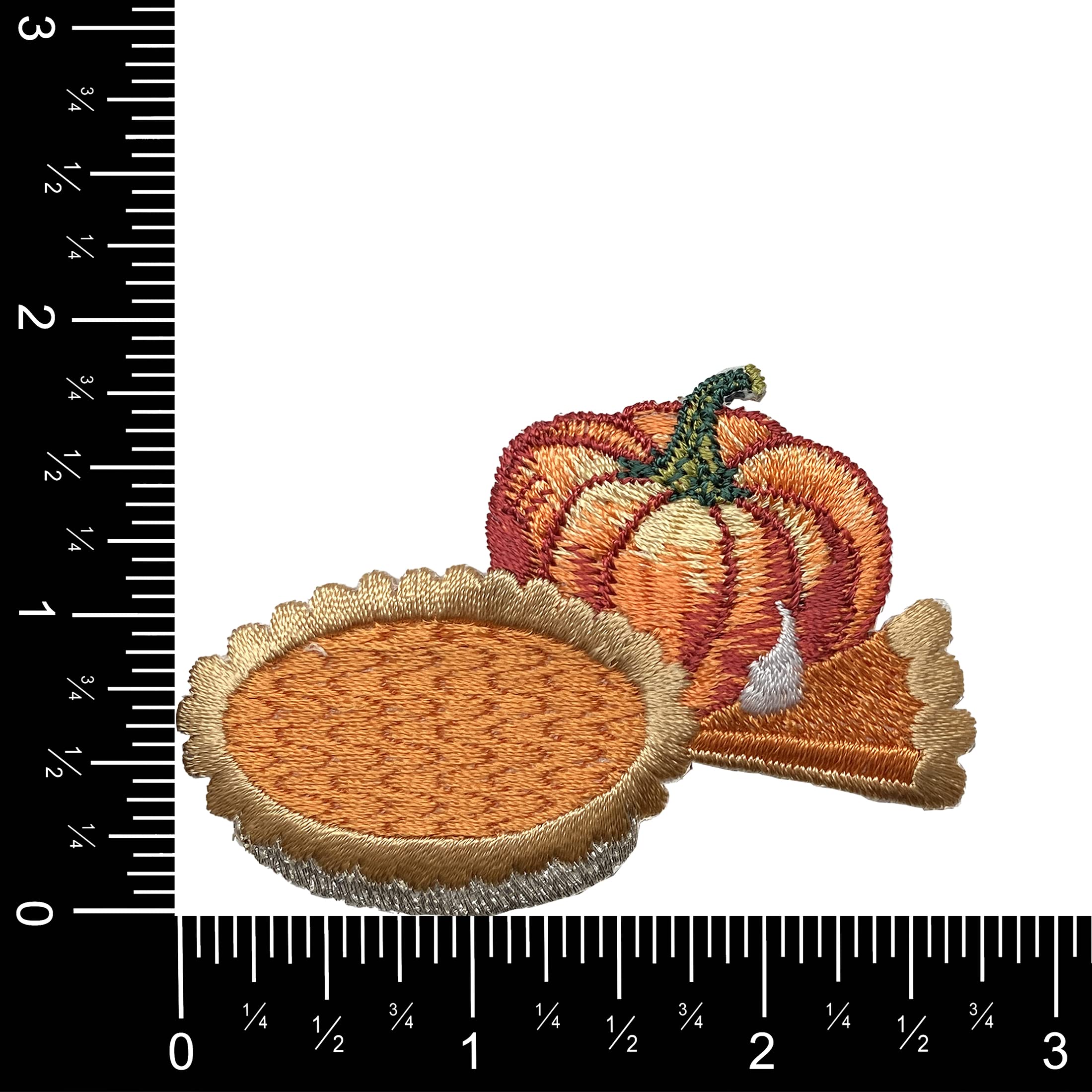 Pumpkin Pie Embroidered Iron-On Patch - DIY Sewing Applique for Jackets, Hats & Bags - Fall & Thanksgiving Decor