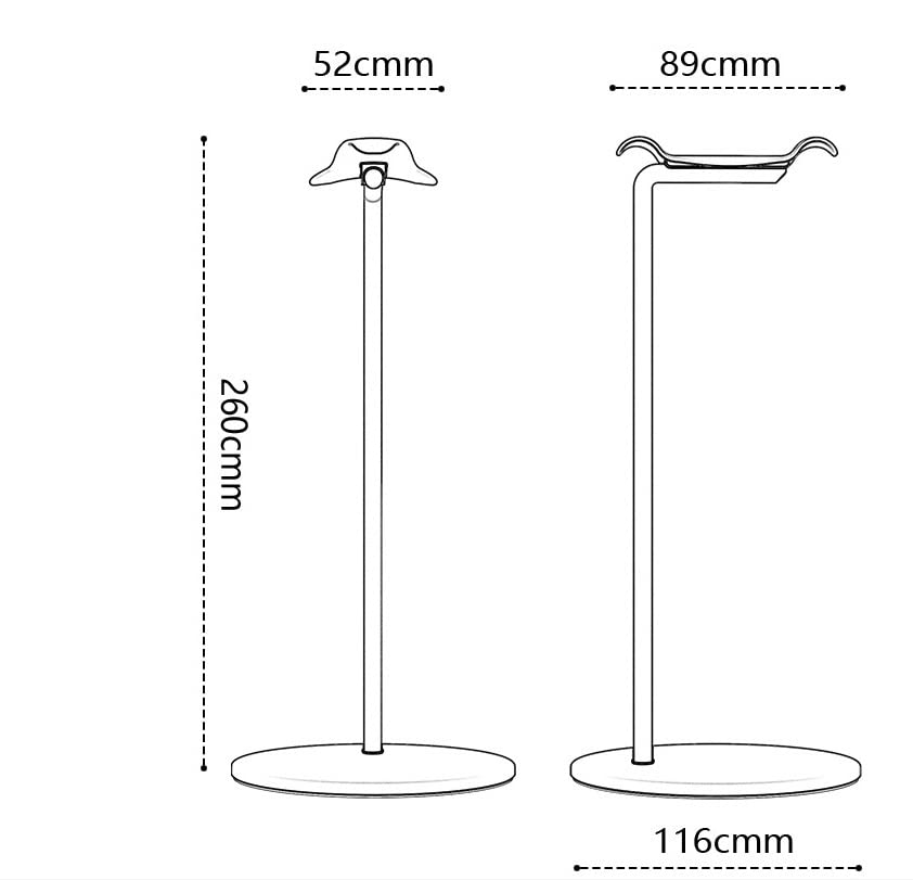 Premium Headphone Stand with Silicone Bracket - Multi-Functional Desktop Display Shelf for Over-Ear Headphones - Space-Saving Headset Holder (Gray) - Perfect for Home Office, Gaming Setup & Studio Organization