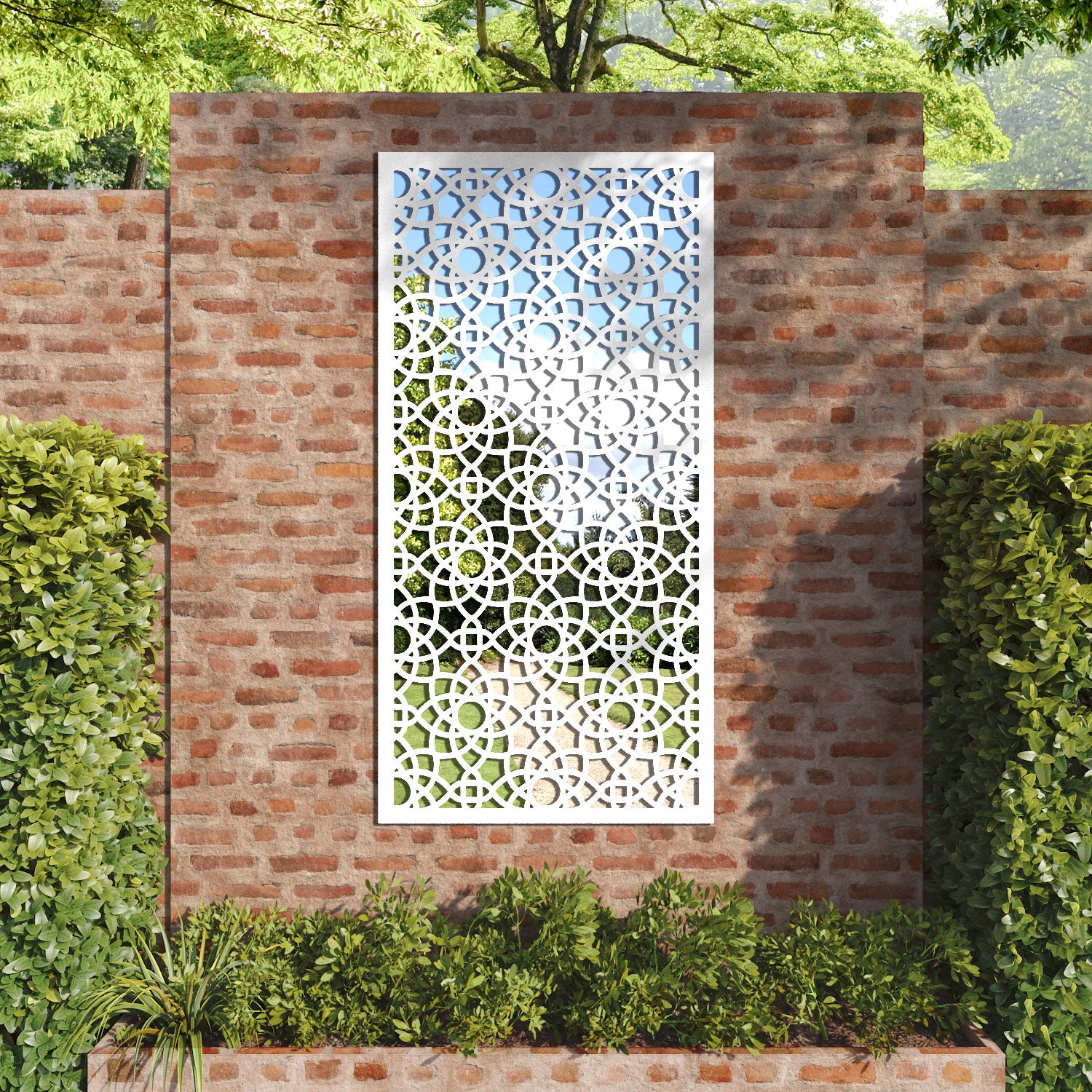 Ambar Outdoor Decorative Mirrored Panel - Elegant Garden & Patio Wall Decor for Modern Backyard & Balcony Design
