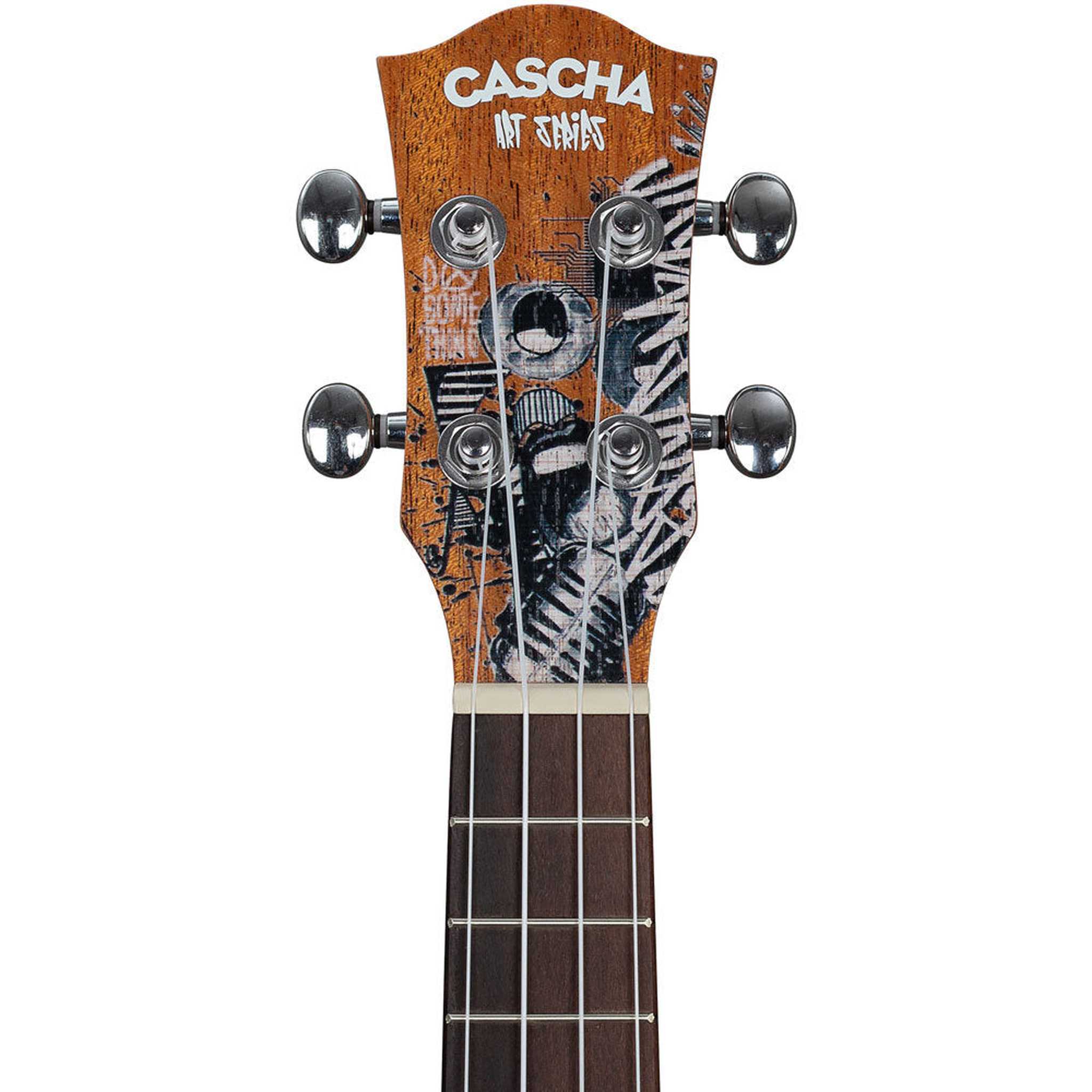 Cascha Art Series Tenor Ukulele with Sketch Design - Professional 26 Inch Hawaiian Guitar with Gig Bag - Perfect for Beginners, Travel & Live Performances