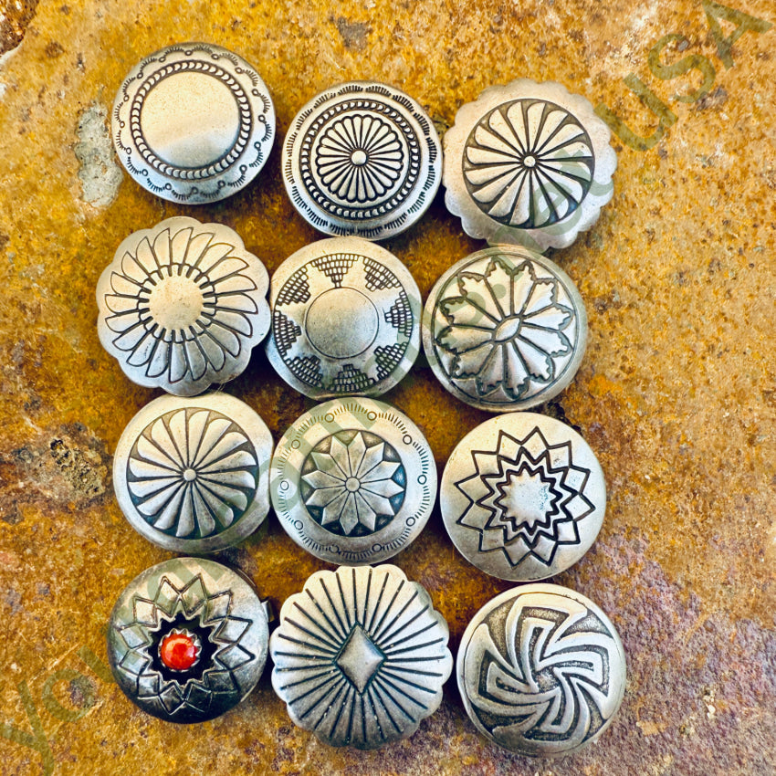 Vintage Navajo Sterling Silver Concho Button Cover - Handcrafted Native American Jewelry for Western Wear & Boho Fashion
