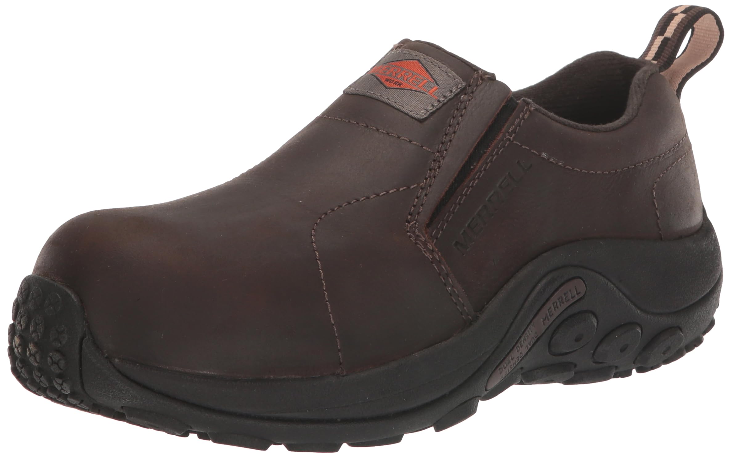 Merrell Women's Jungle Moc Leather Composite Toe Slip-On Work Shoes - Comfortable & Durable for Hiking, Construction & Outdoor Activities