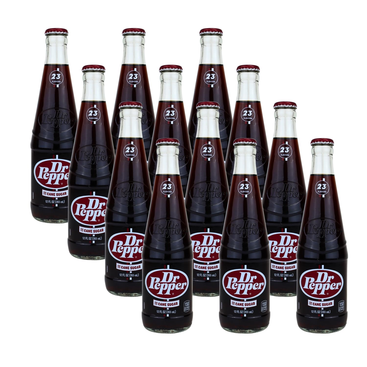 Dr. Pepper Real Sugar Soda - 12 Fl Oz Bottles (12 Pack) | Classic American Soft Drink for Parties, BBQs & Family Gatherings