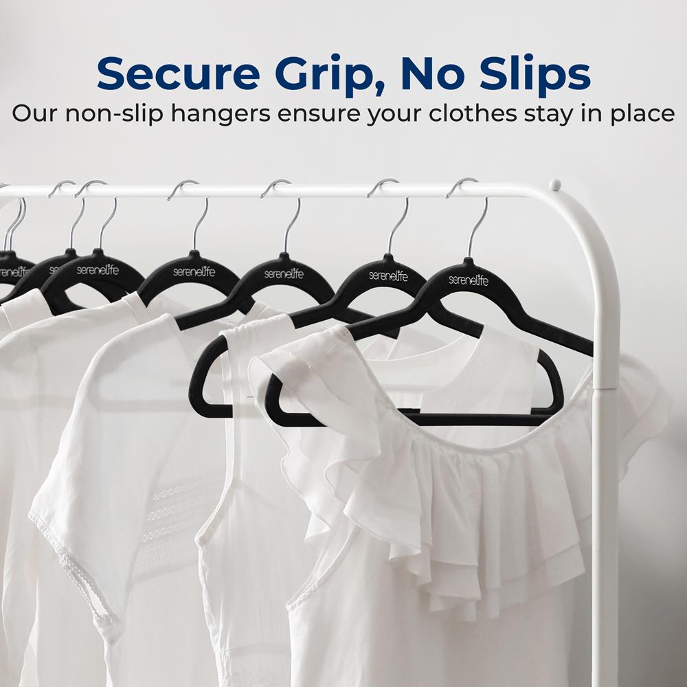Non-Slip Velvet Hangers for Clothes - Space Saving Velvet Padded Hangers with Non-Slip Design for Dresses, Shirts, Pants - Perfect for Closet Organization and Travel Packing