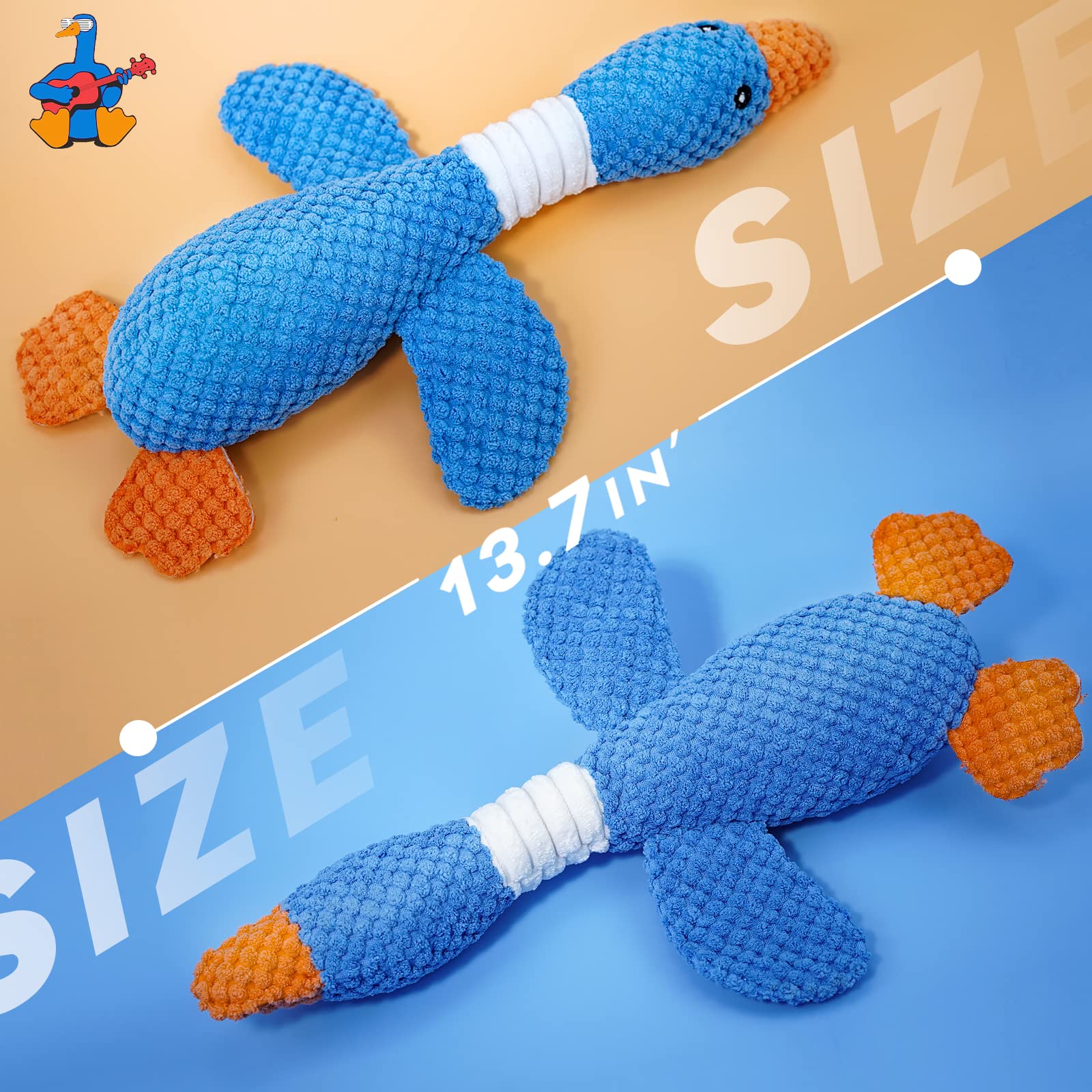 **Vitscan Upgraded Indestructible Dog Toys for Aggressive Chewers – Durable Squeaky Plush Chew Toys for Small, Medium & Large Breeds – Perfect for Teething Puppies & Playtime (Duck Design)**    *(Great for Indoor/Outdoor Play, Training Rewards & Anxiety Relief for Dogs)*