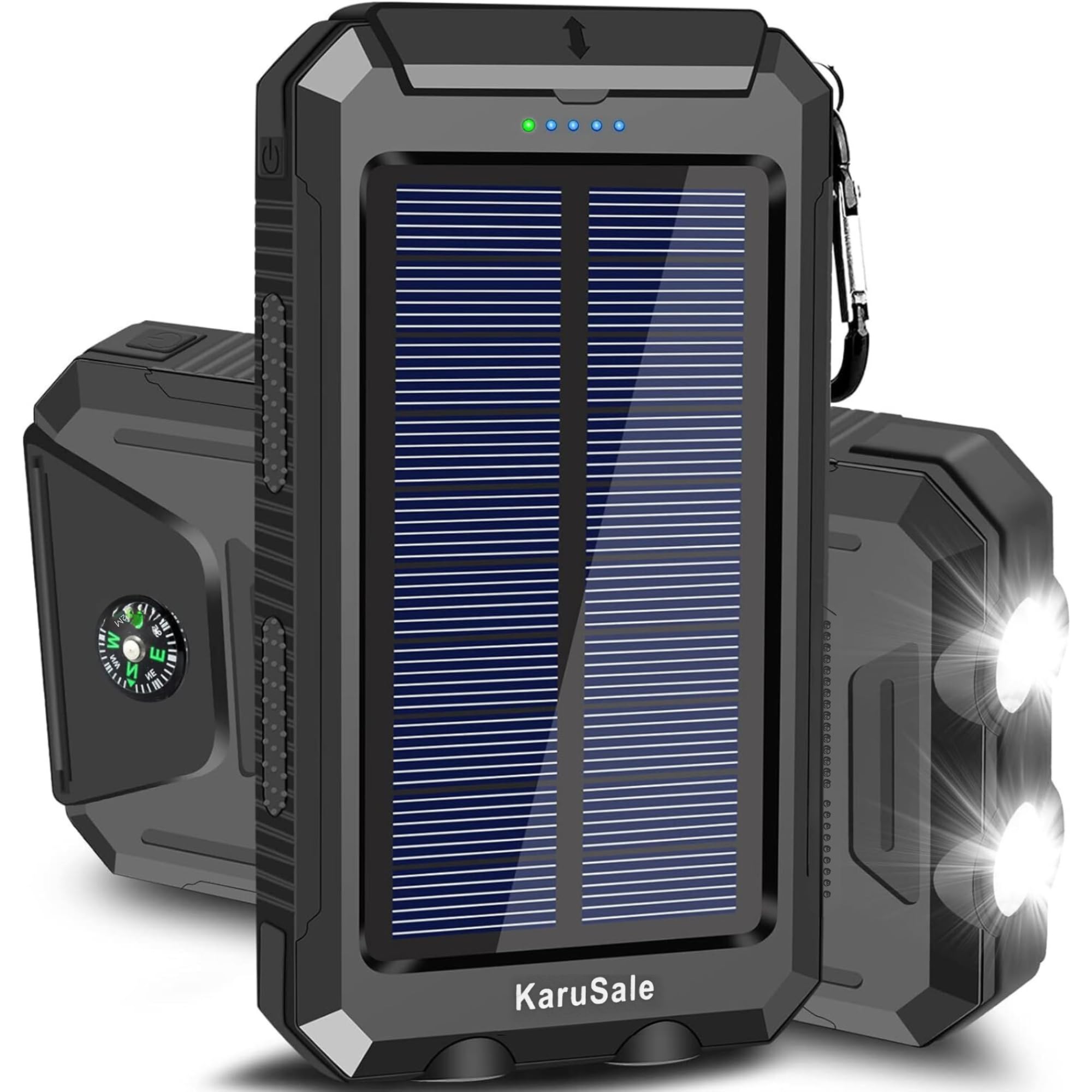 50,000mAh Solar Power Bank with QC3.0 Fast Charging - 20W Portable Charger, Waterproof External Battery Pack for iPhone, Samsung & Android Phones - Perfect for Camping, Hiking, Travel & Emergency Power Backup
